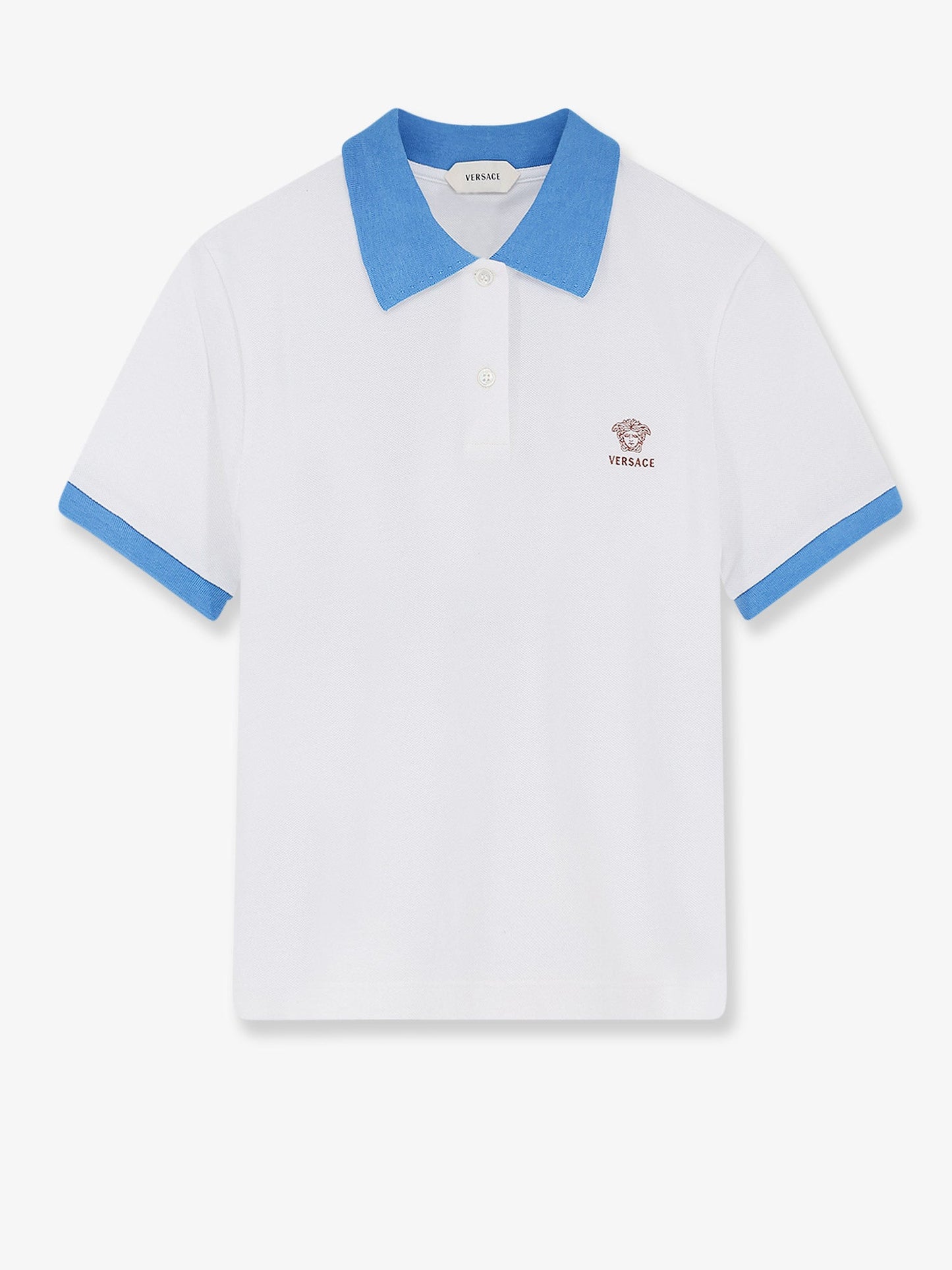 Versace Women Cotton Polo Shirt With Medusa Embroidery VERSACE