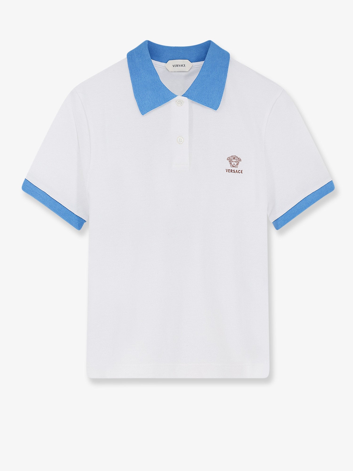 Versace Women Cotton Polo Shirt With Medusa Embroidery VERSACE