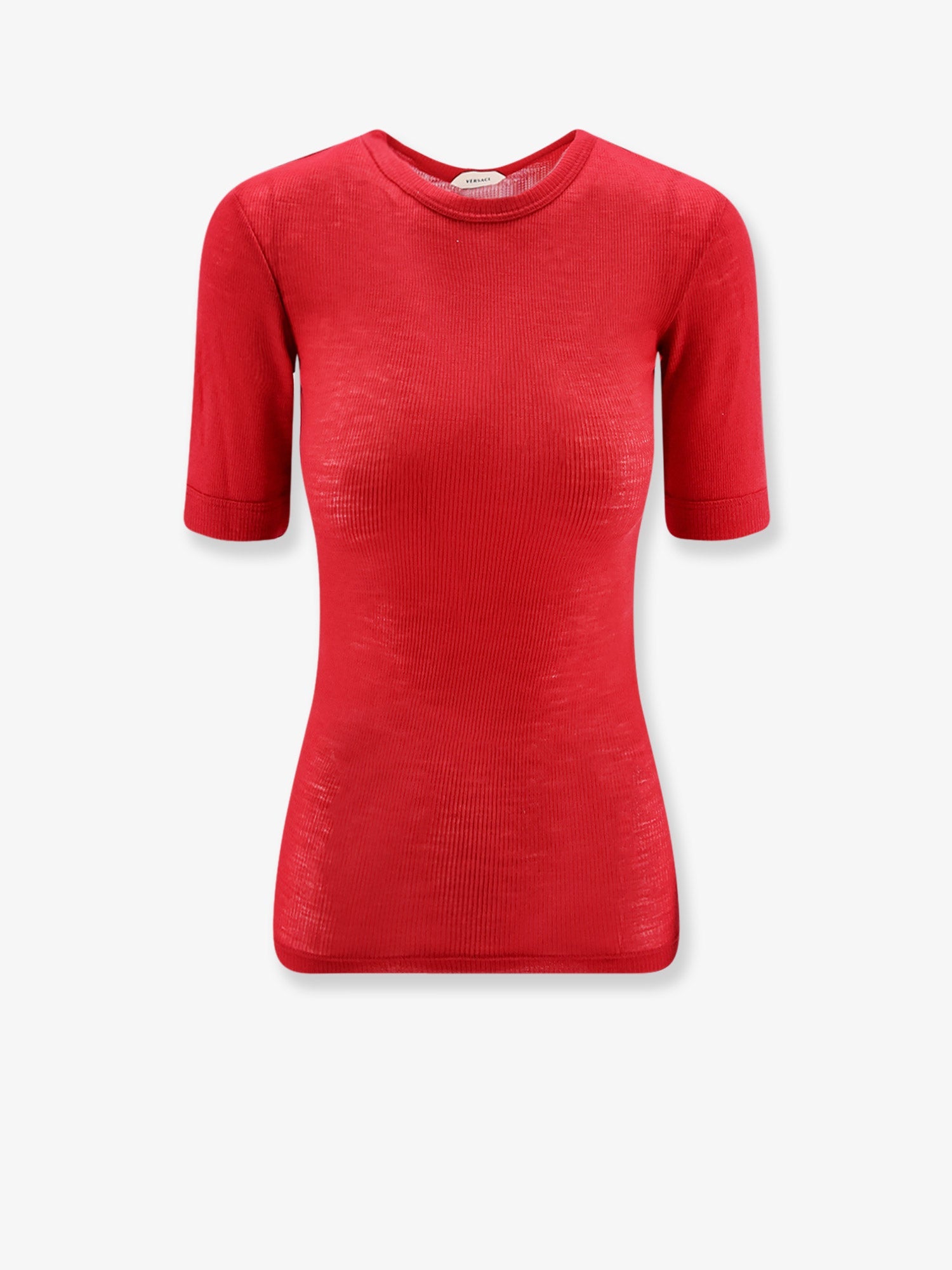 Versace Women Ribbed Cotton T-Shirt VERSACE
