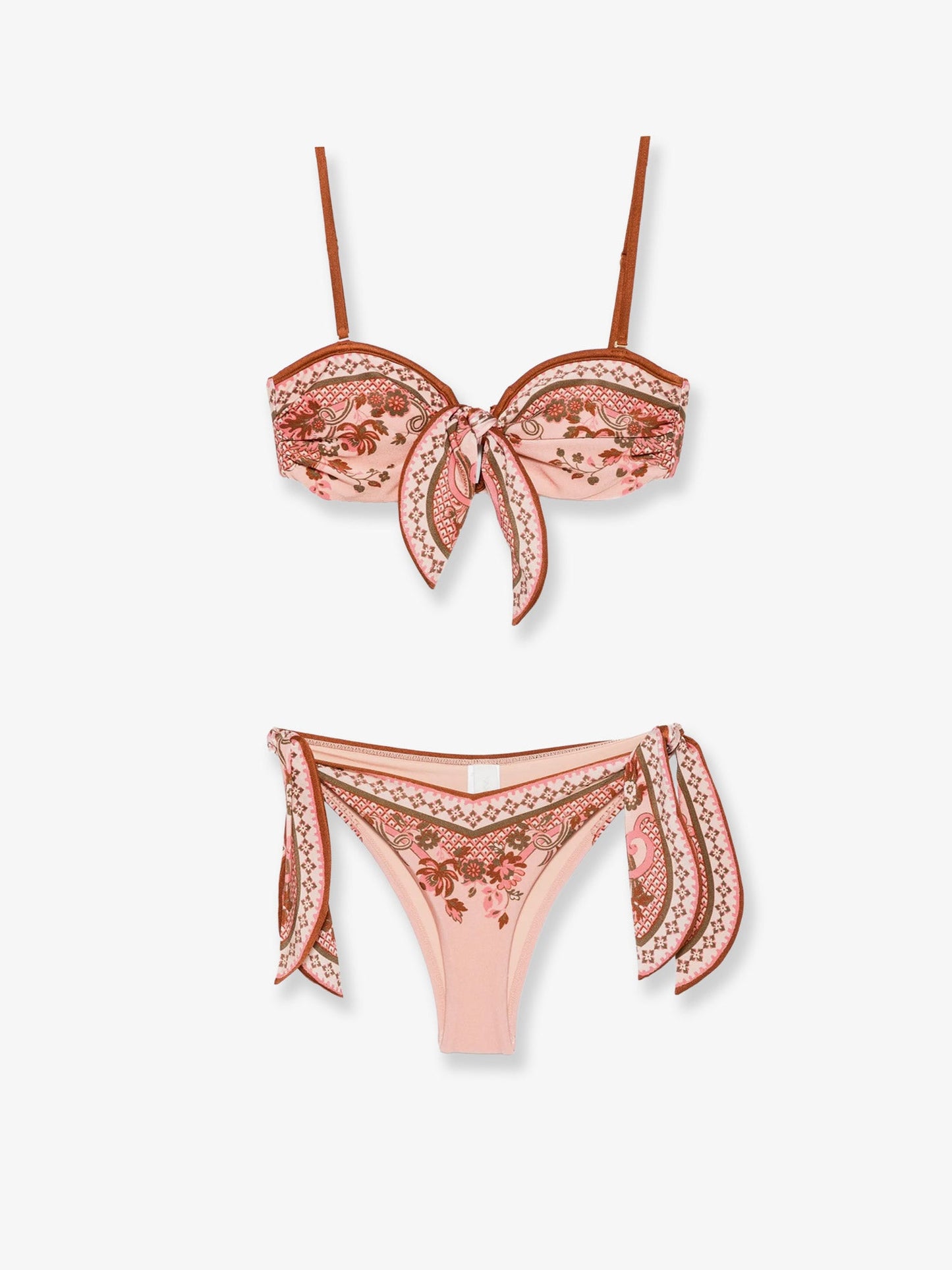 Zimmermann Women Aster Shiny Nylon Bikini With Paisley Print ZIMMERMANN