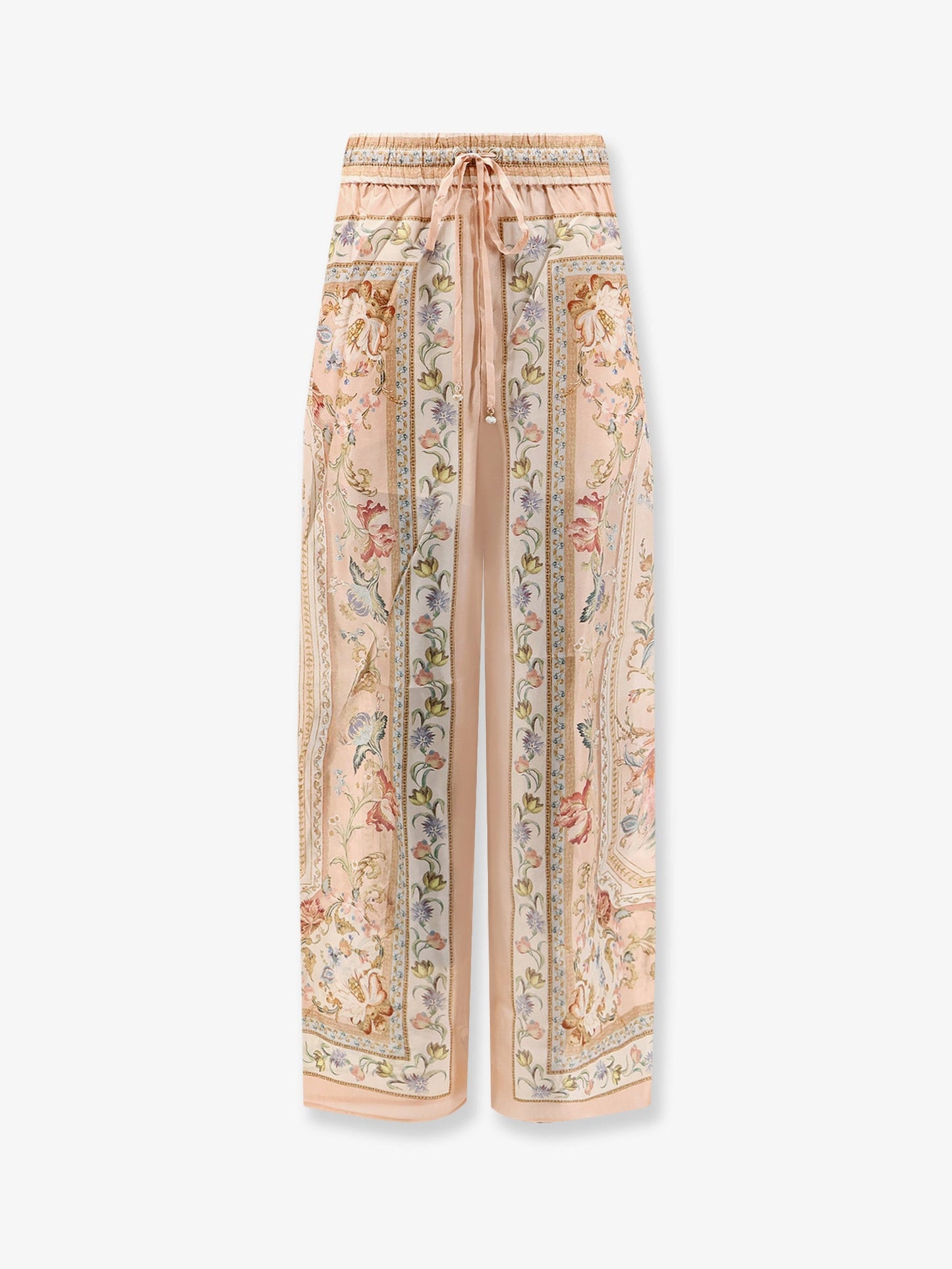 Zimmermann Women Roselight Silk Trousers With Pink Tapestry Floral Print ZIMMERMANN