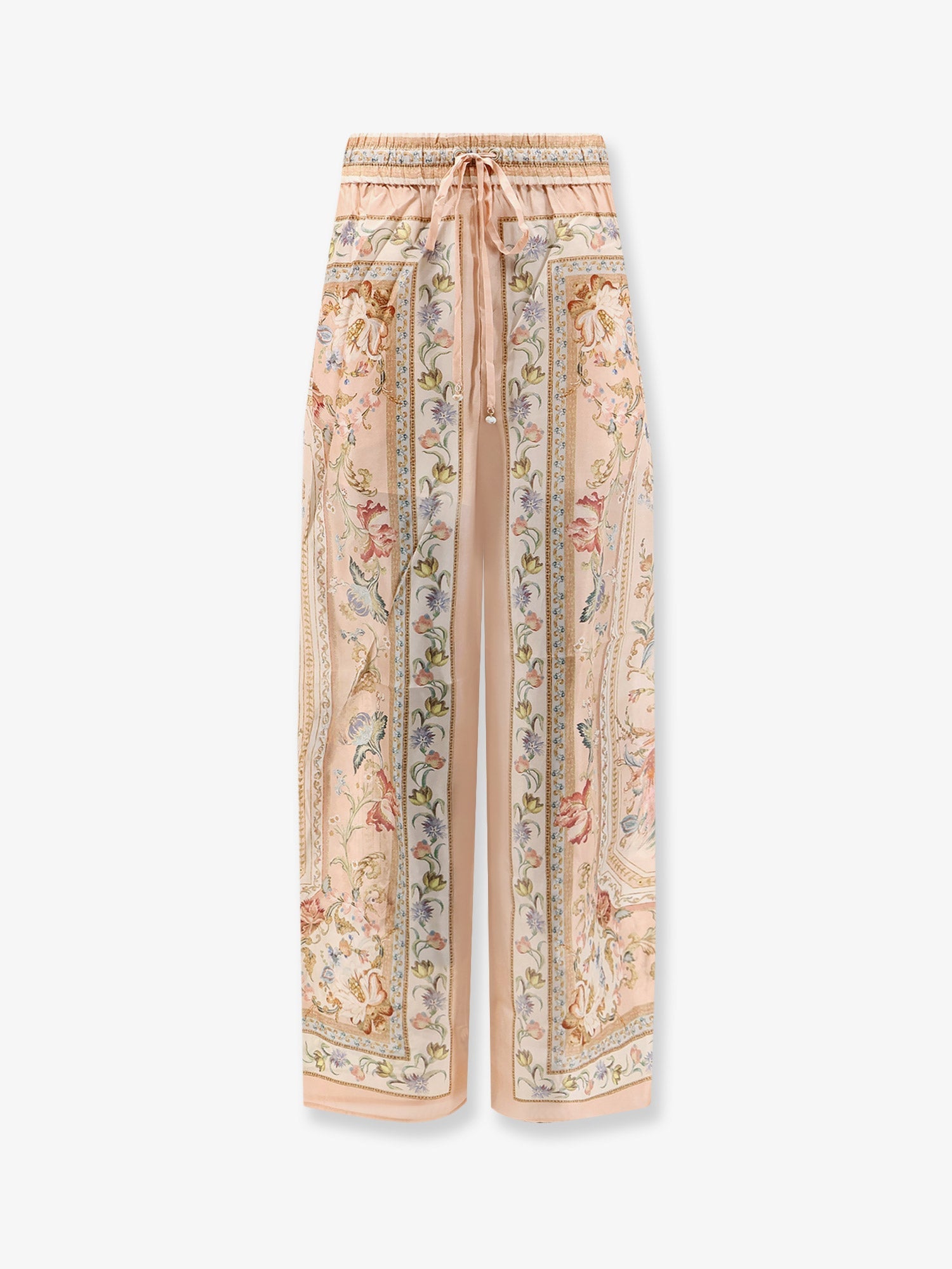 Zimmermann Women Roselight Silk Trousers With Pink Tapestry Floral Print ZIMMERMANN