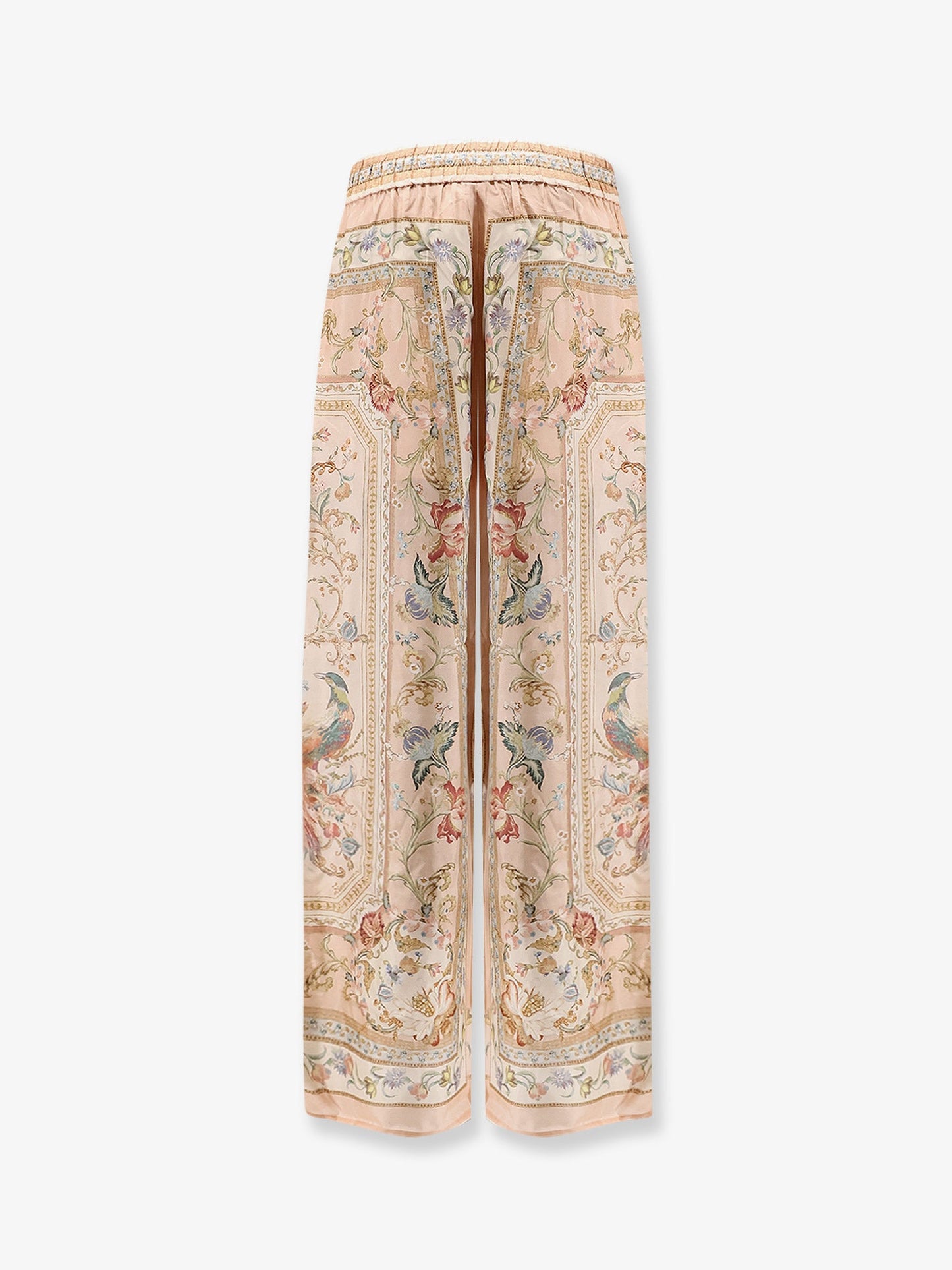 Zimmermann Women Roselight Silk Trousers With Pink Tapestry Floral Print ZIMMERMANN