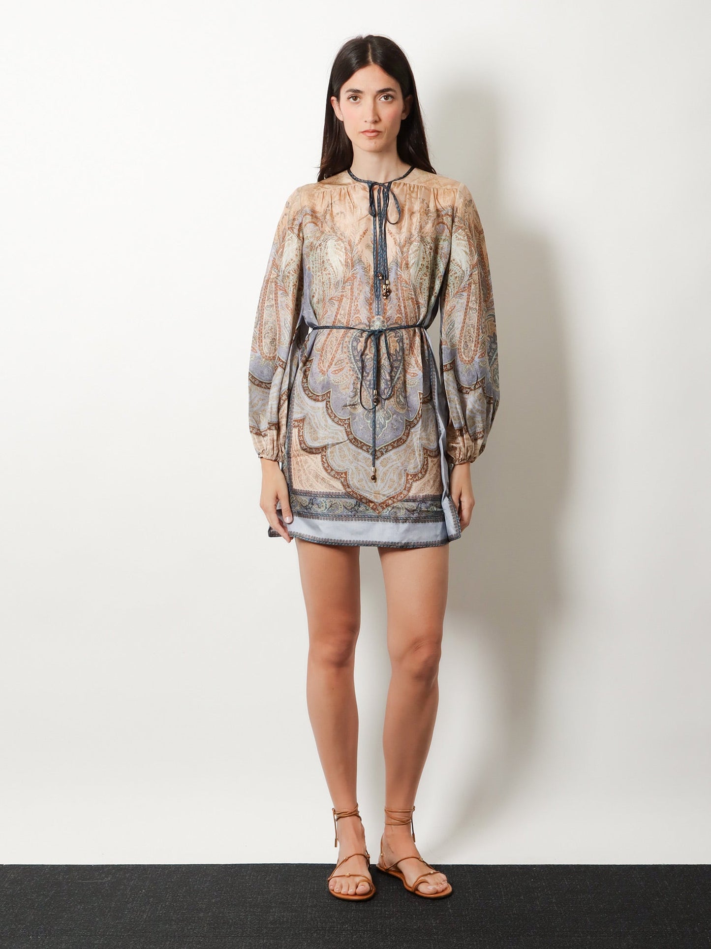 Zimmermann Women Wanderlust Tunic Silk Mini Dress ZIMMERMANN