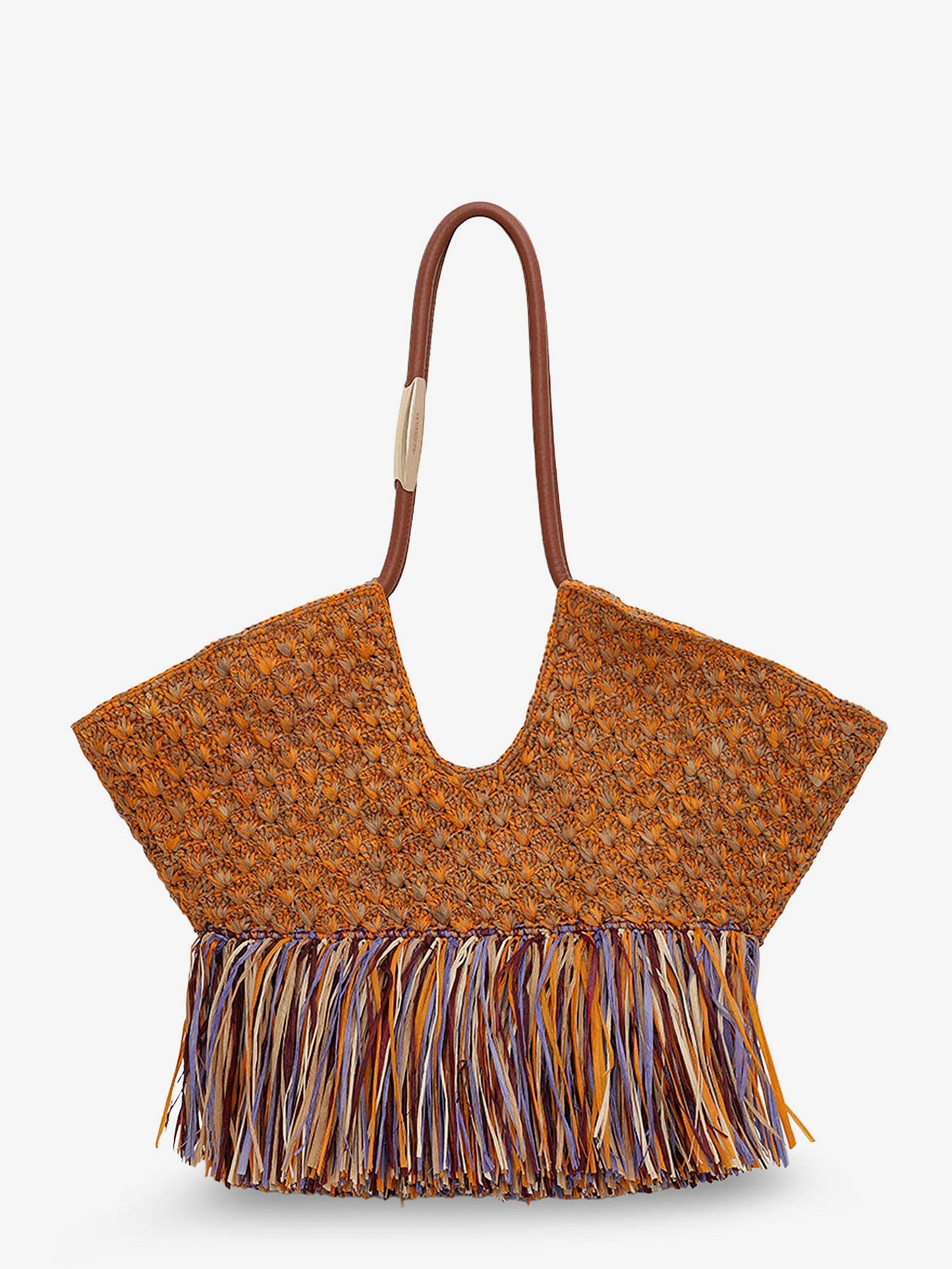 Zimmermann Women Golden Time Rafia Shoulder Bag With Fringe ZIMMERMANN