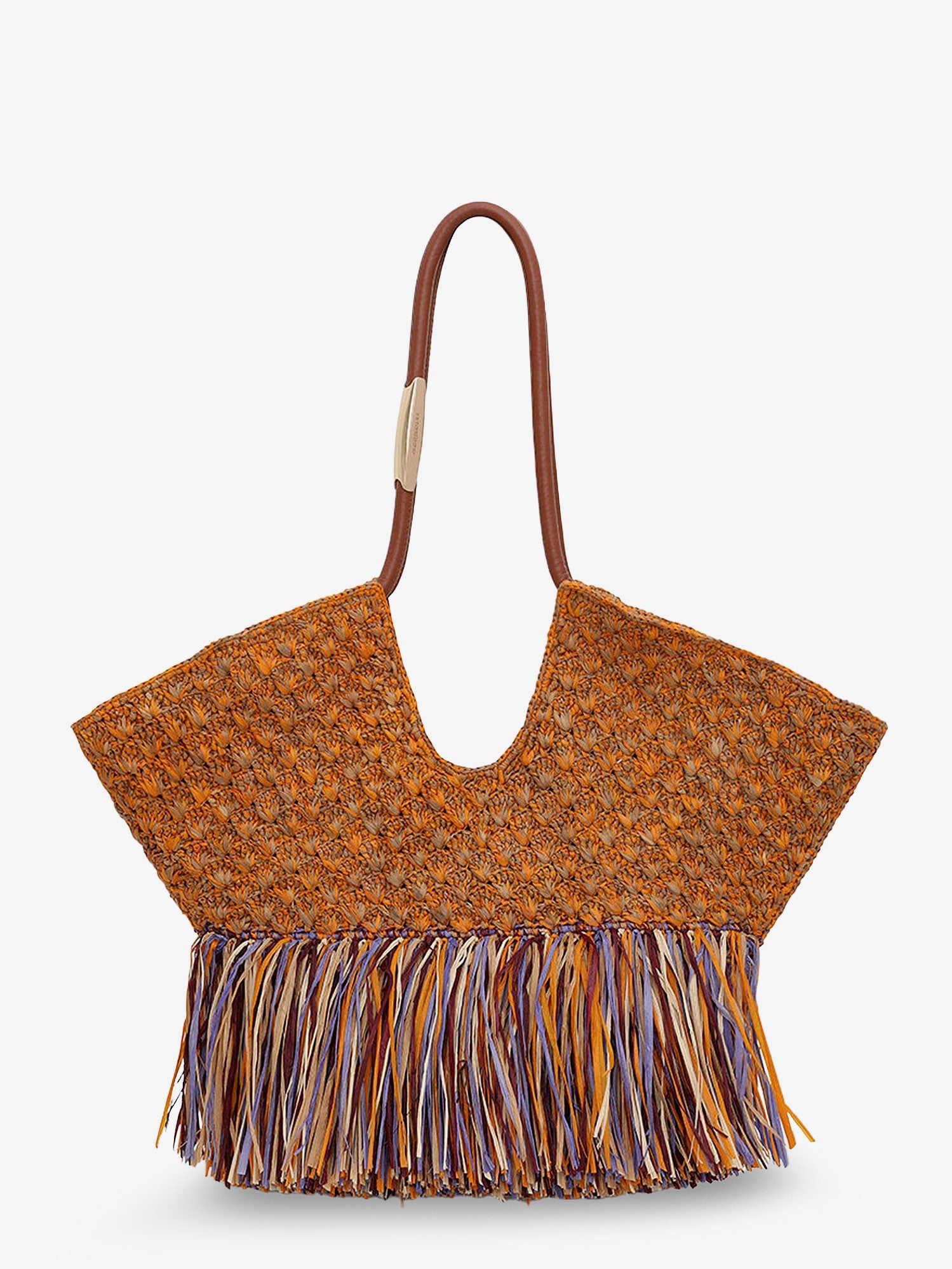 Zimmermann Women Golden Time Rafia Shoulder Bag With Fringe ZIMMERMANN