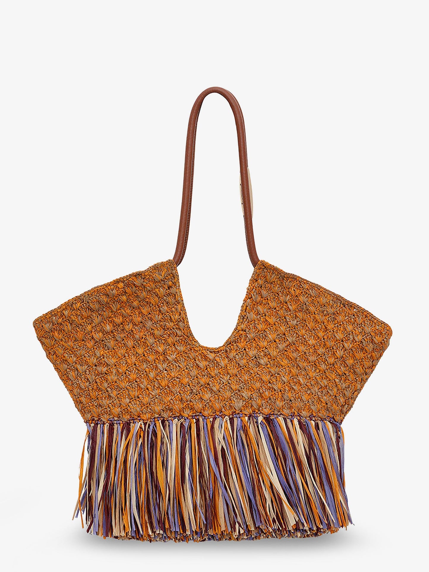 Zimmermann Women Golden Time Rafia Shoulder Bag With Fringe ZIMMERMANN