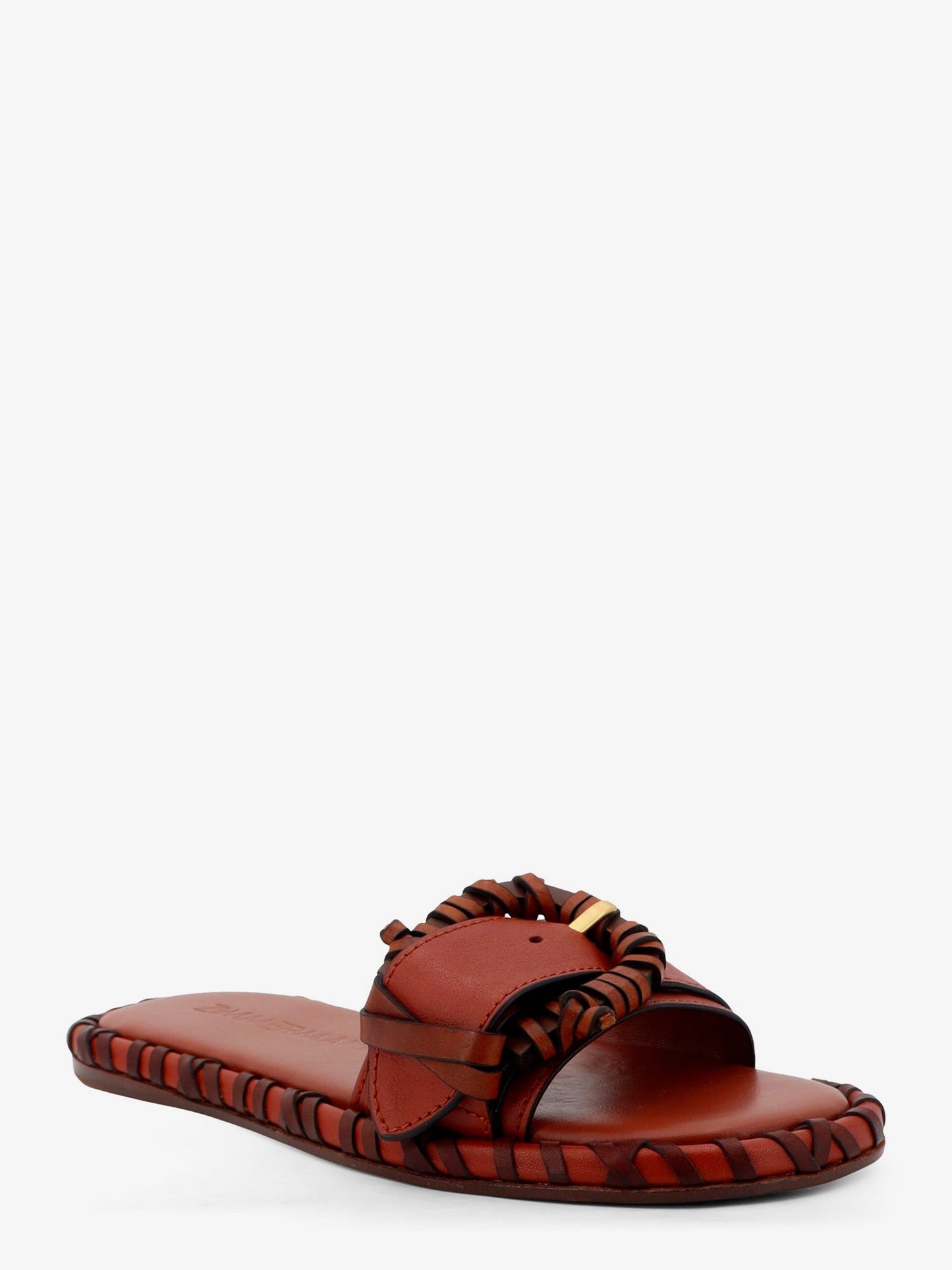 Zimmermann Women Alchemy Leather Sandals With Woven Details ZIMMERMANN