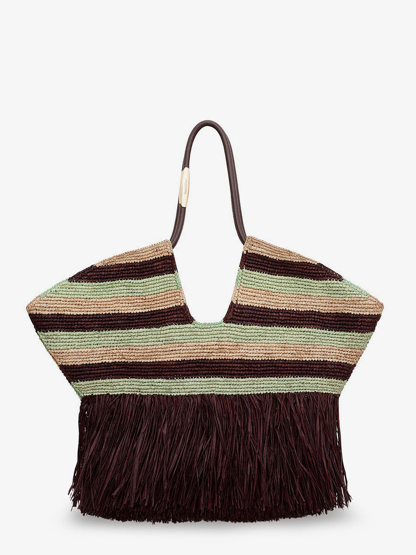 Zimmermann Women Golden Time Rafia Shoulder Bag With Fringe ZIMMERMANN
