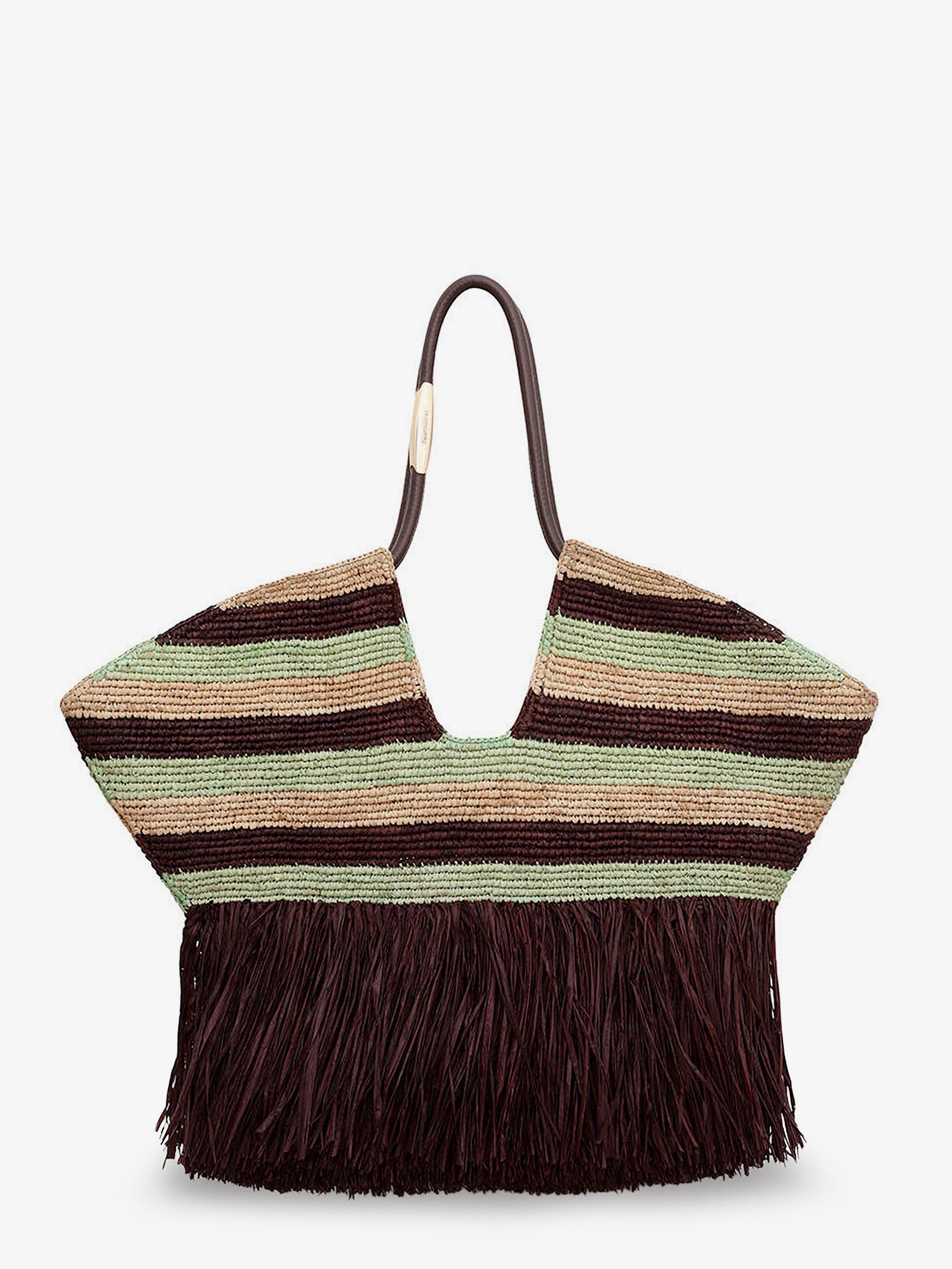 Zimmermann Women Golden Time Rafia Shoulder Bag With Fringe ZIMMERMANN
