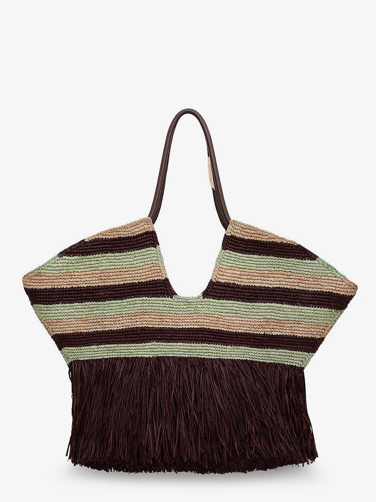 Zimmermann Women Golden Time Rafia Shoulder Bag With Fringe ZIMMERMANN