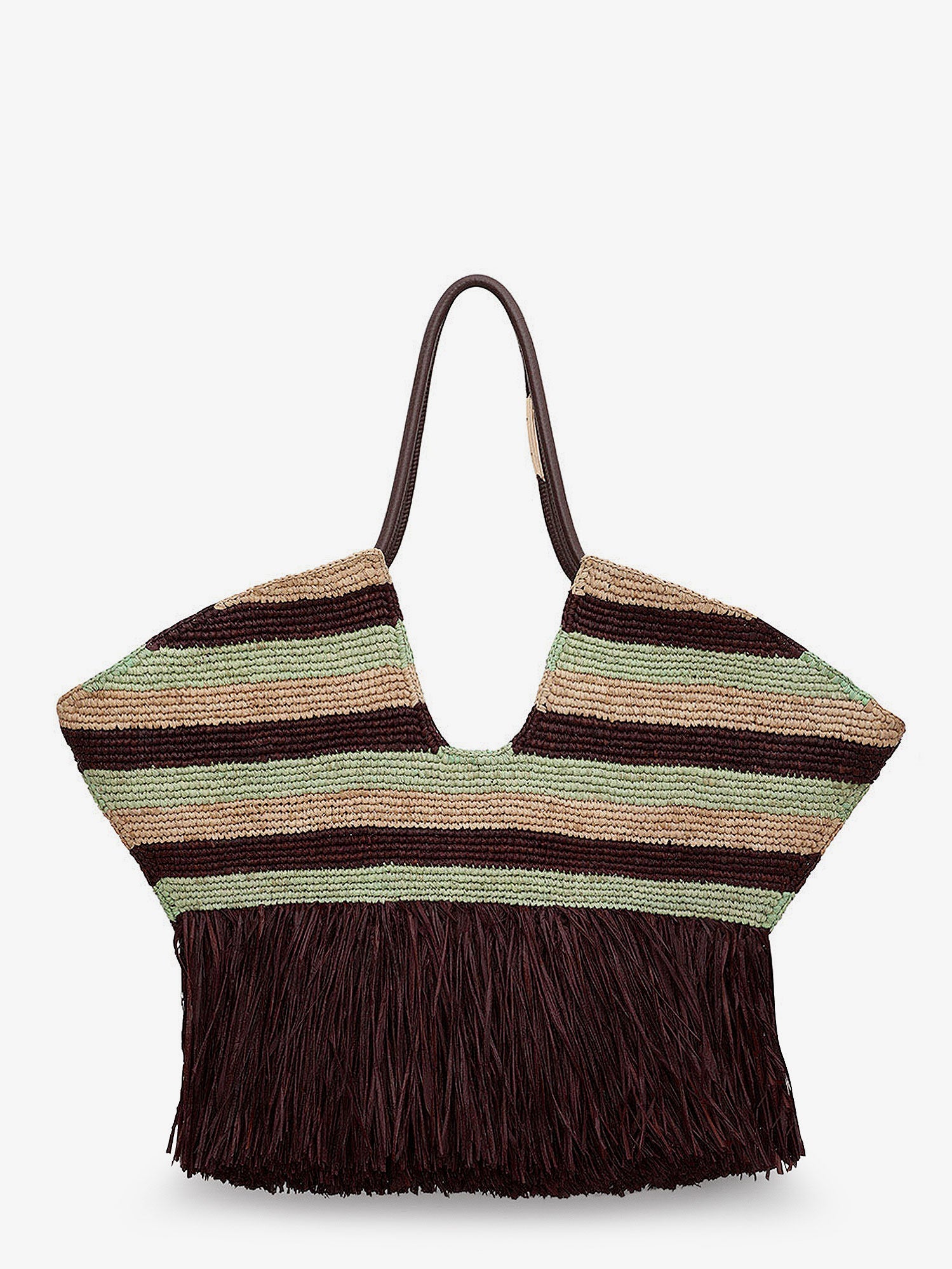 Zimmermann Women Golden Time Rafia Shoulder Bag With Fringe ZIMMERMANN