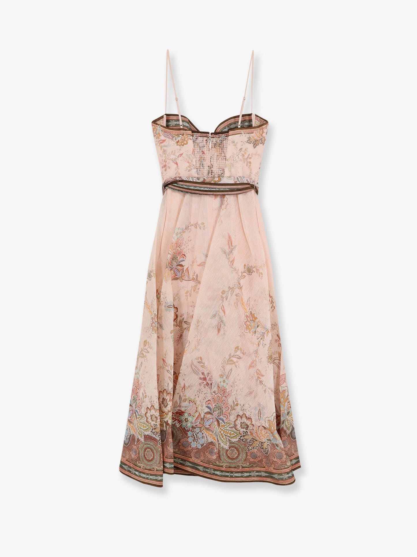 Zimmermann Women Alchemy Silk And Linen Blend Midi Dress With All-Over Floral Print ZIMMERMANN