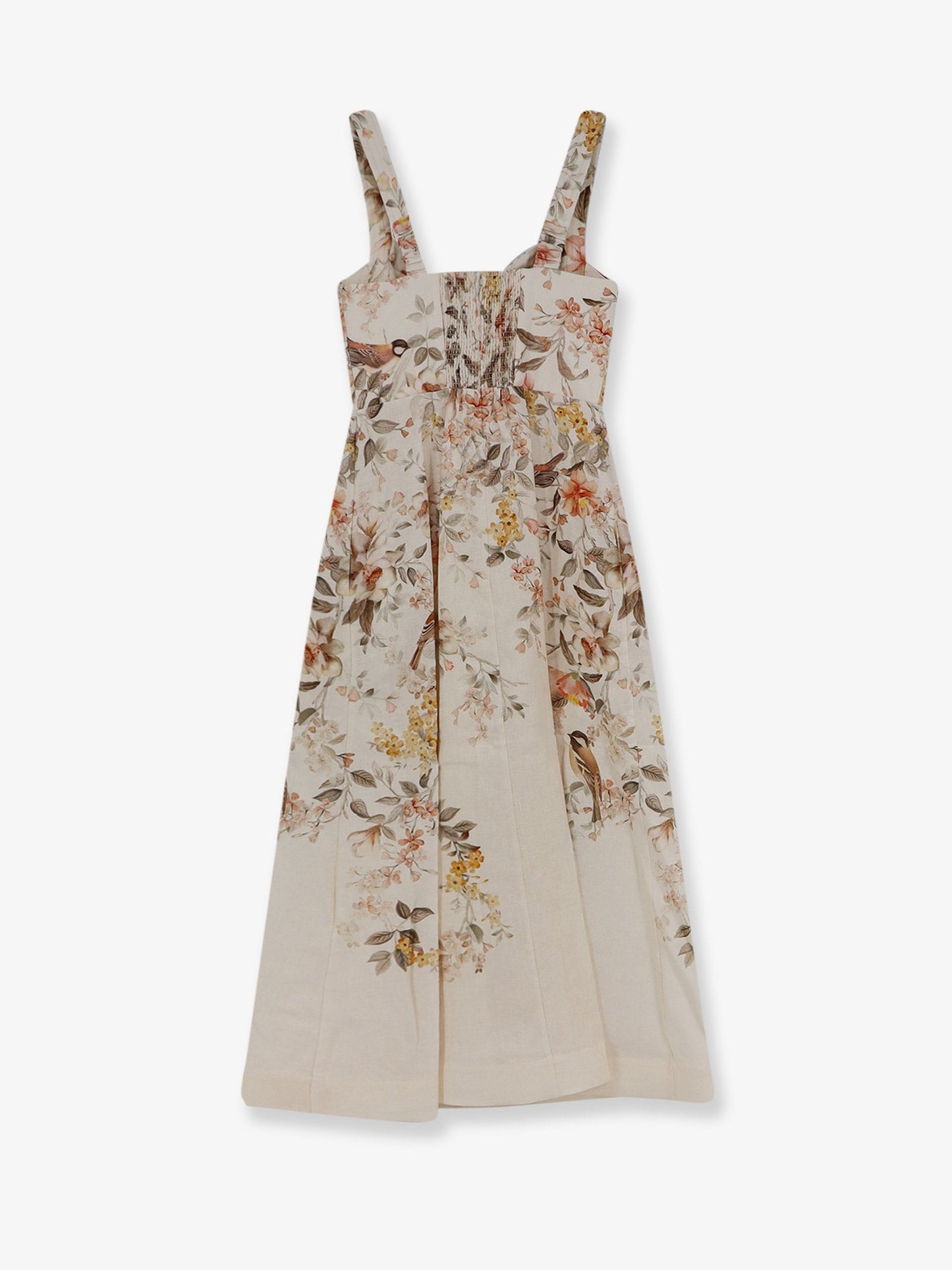 Zimmermann Women Luna Linen Midi Dress With All-Over Floral Print ZIMMERMANN