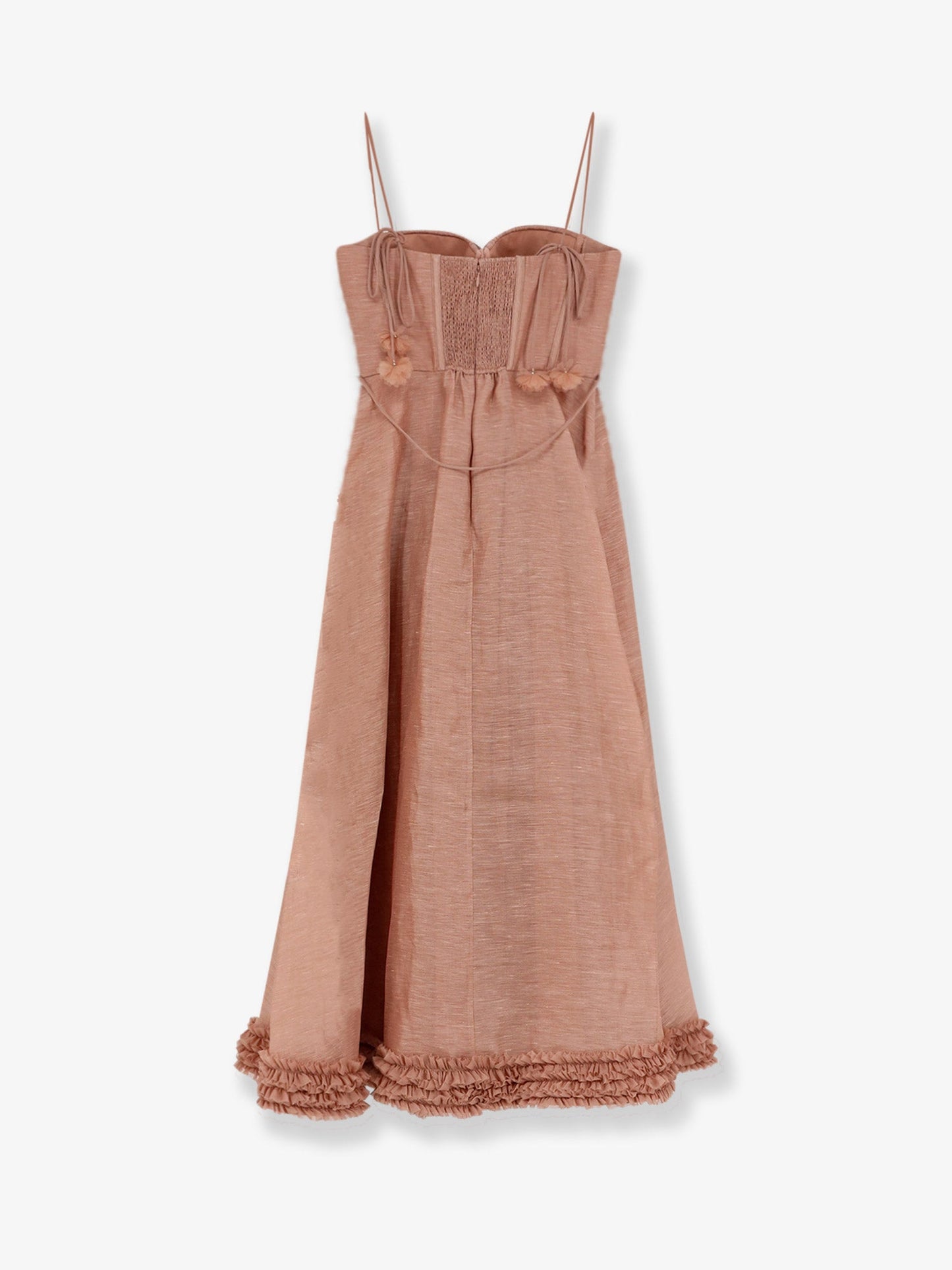 Zimmermann Women Luna Silk And Linen Blend Midi Dress ZIMMERMANN