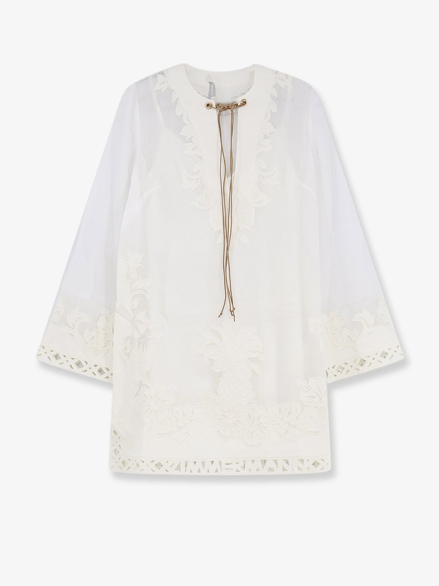 Zimmermann Women Indra Ramie Long Dress With All-Over Embroidery ZIMMERMANN