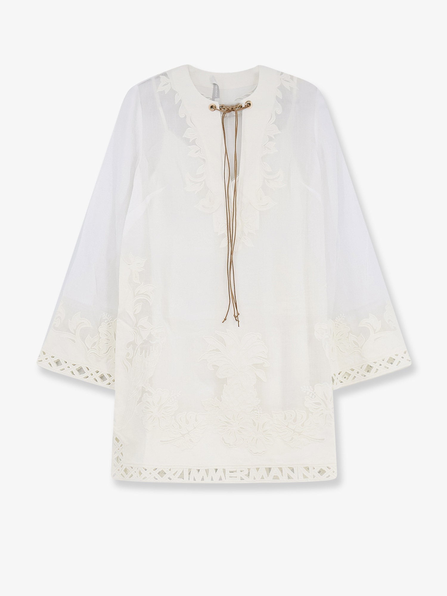 Zimmermann Women Indra Ramie Long Dress With All-Over Embroidery ZIMMERMANN