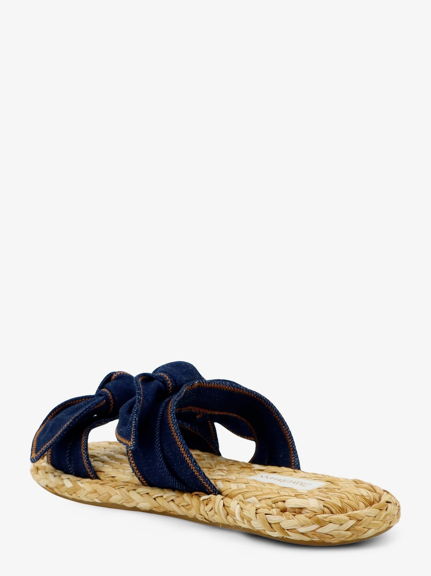 Zimmermann Women Carousel Raffia And Denim Sandals ZIMMERMANN