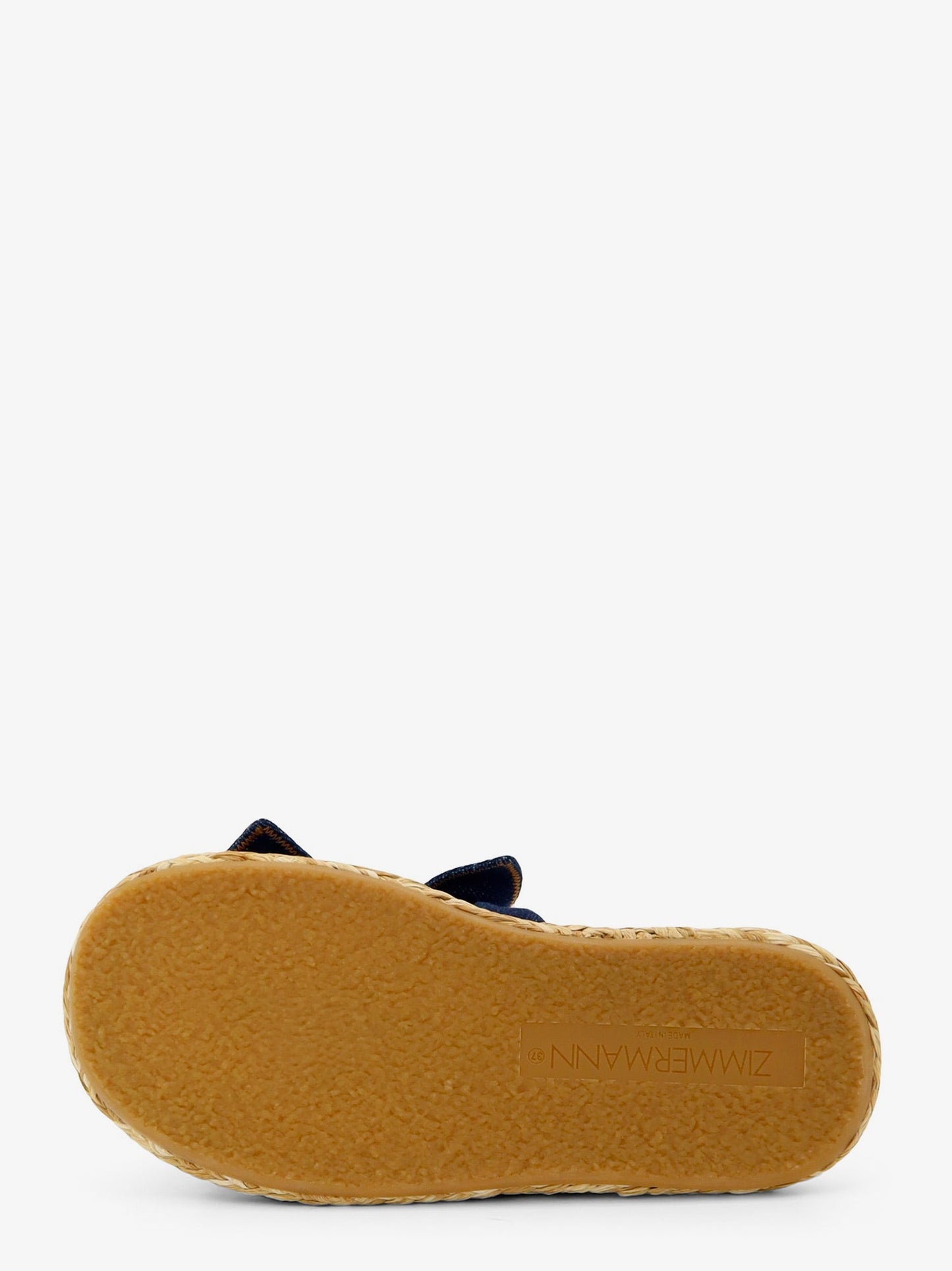 Zimmermann Women Carousel Raffia And Denim Sandals ZIMMERMANN