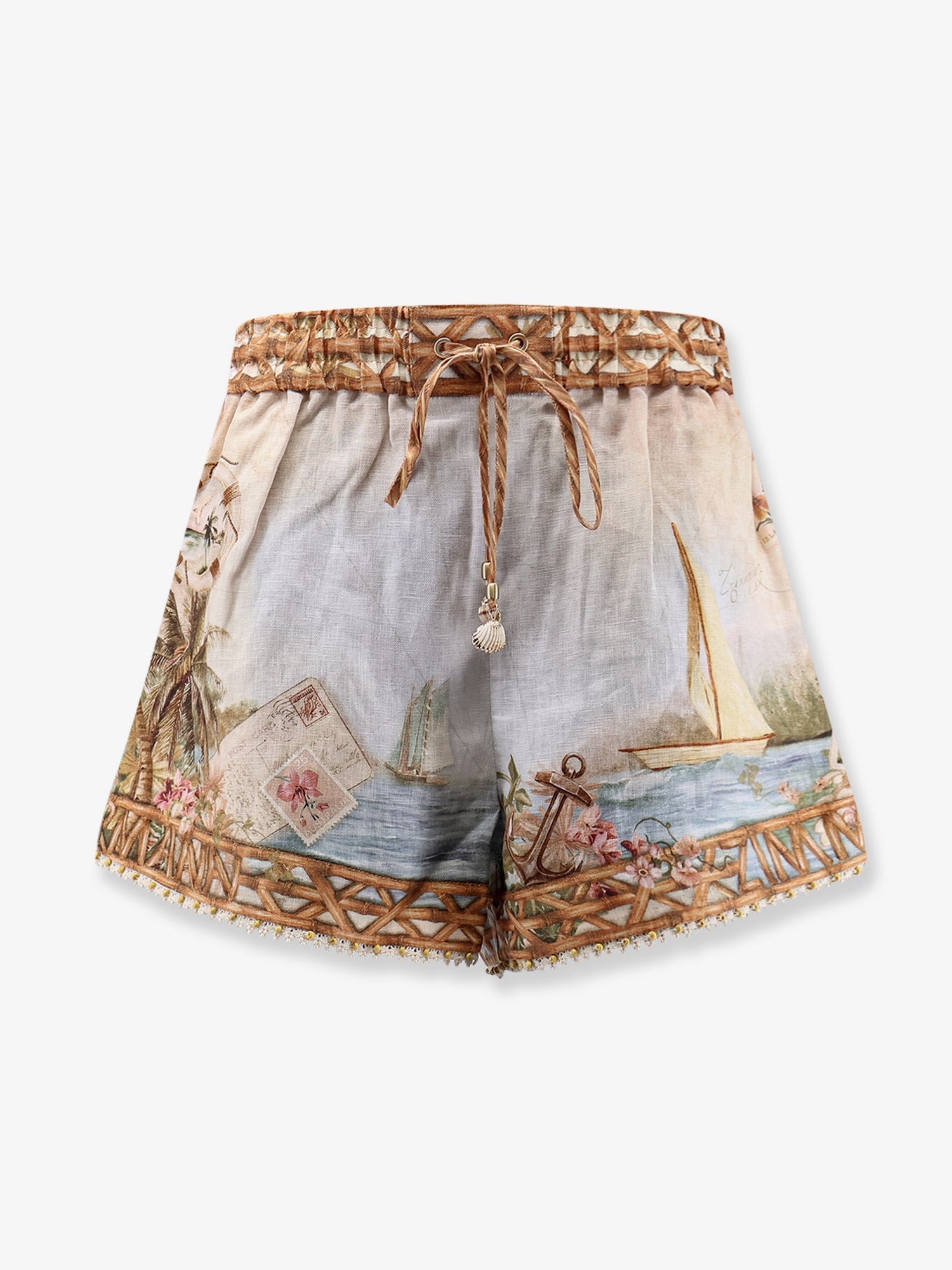Zimmermann Women Mahon Multicolor Linen Shorts ZIMMERMANN