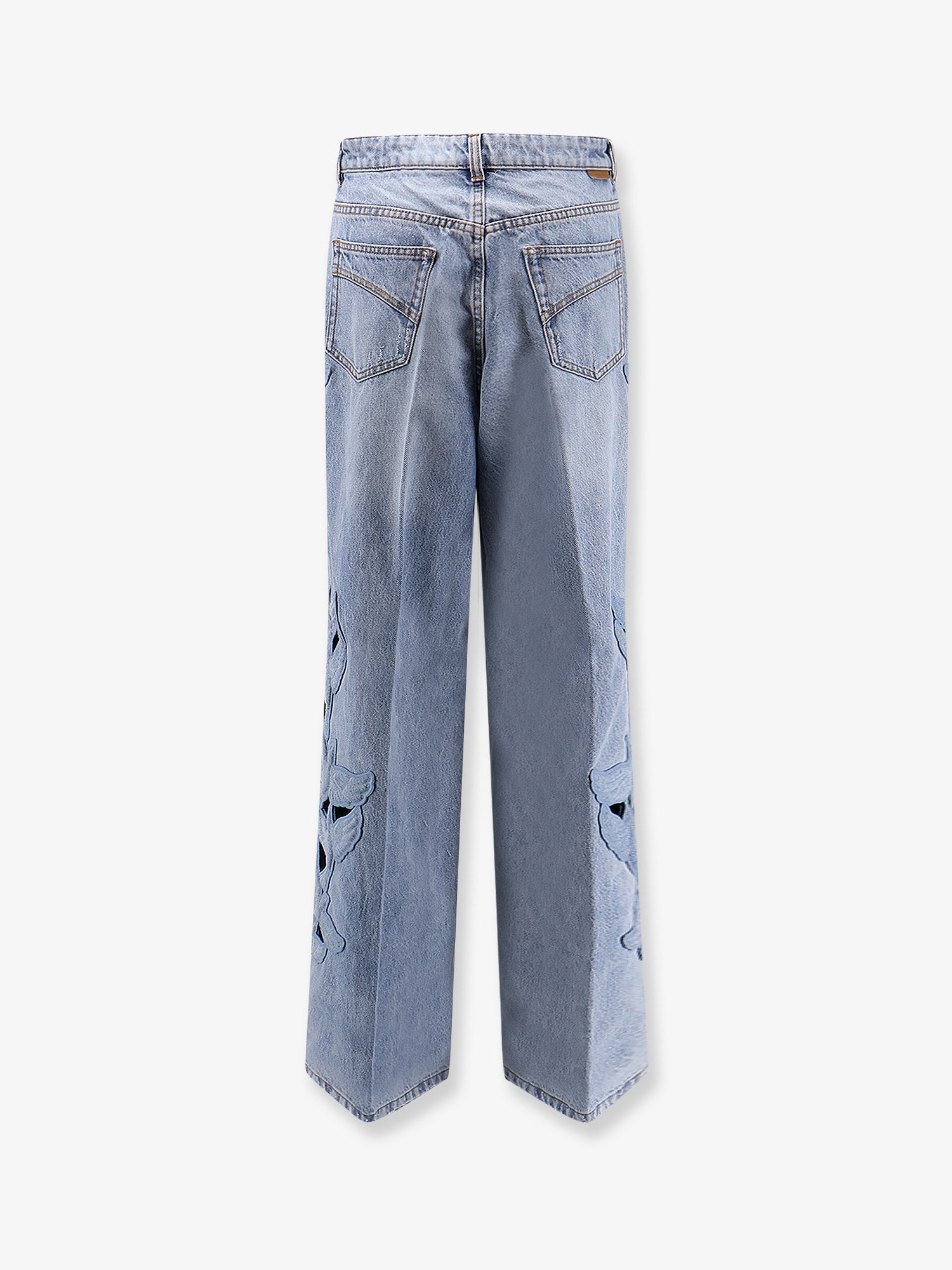 Zimmermann Women Alchemy Applique Relaxed Flare Blue Denim Jeans ZIMMERMANN
