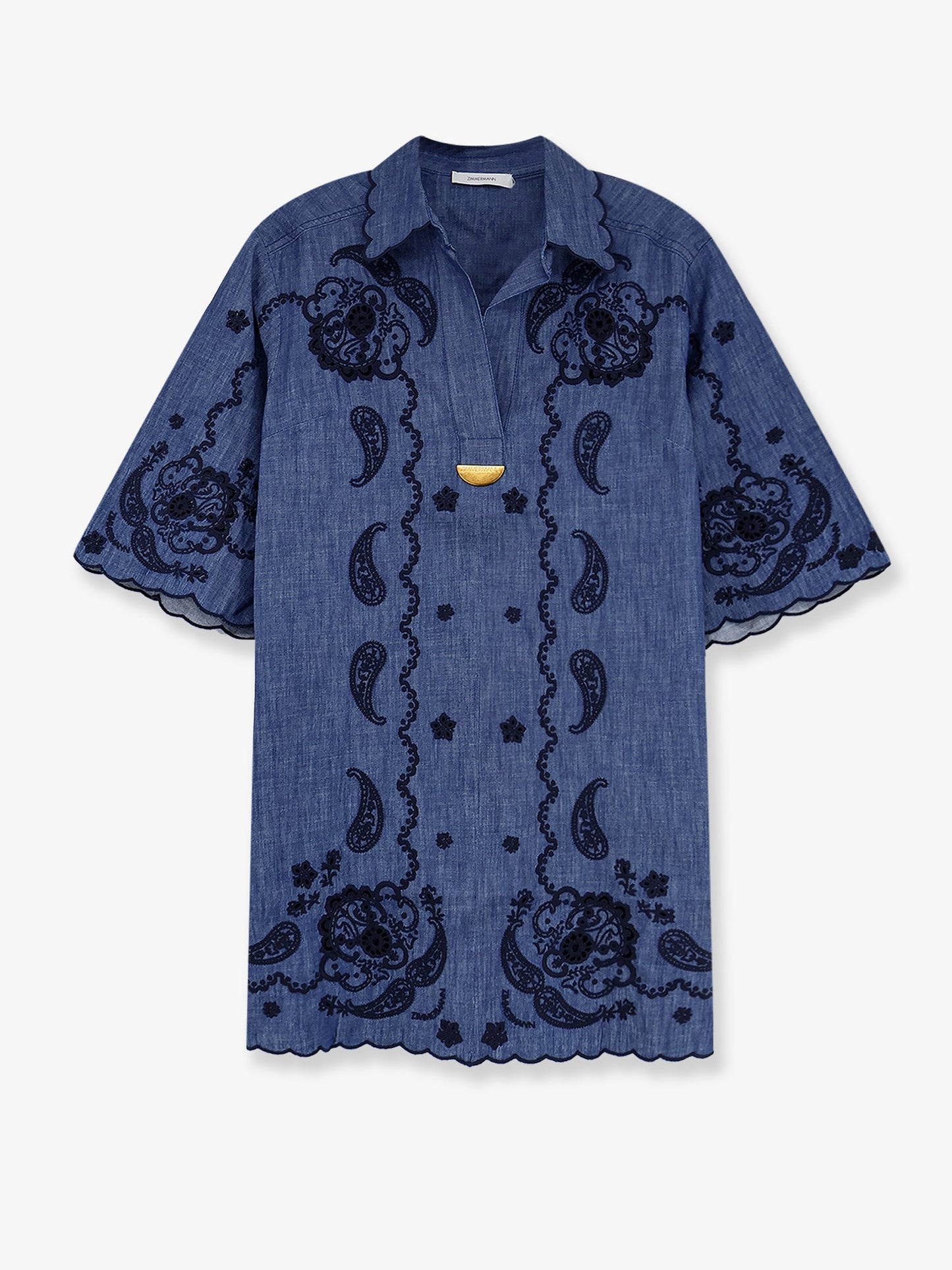 Zimmermann Women Aster Denim Mini Dress ZIMMERMANN