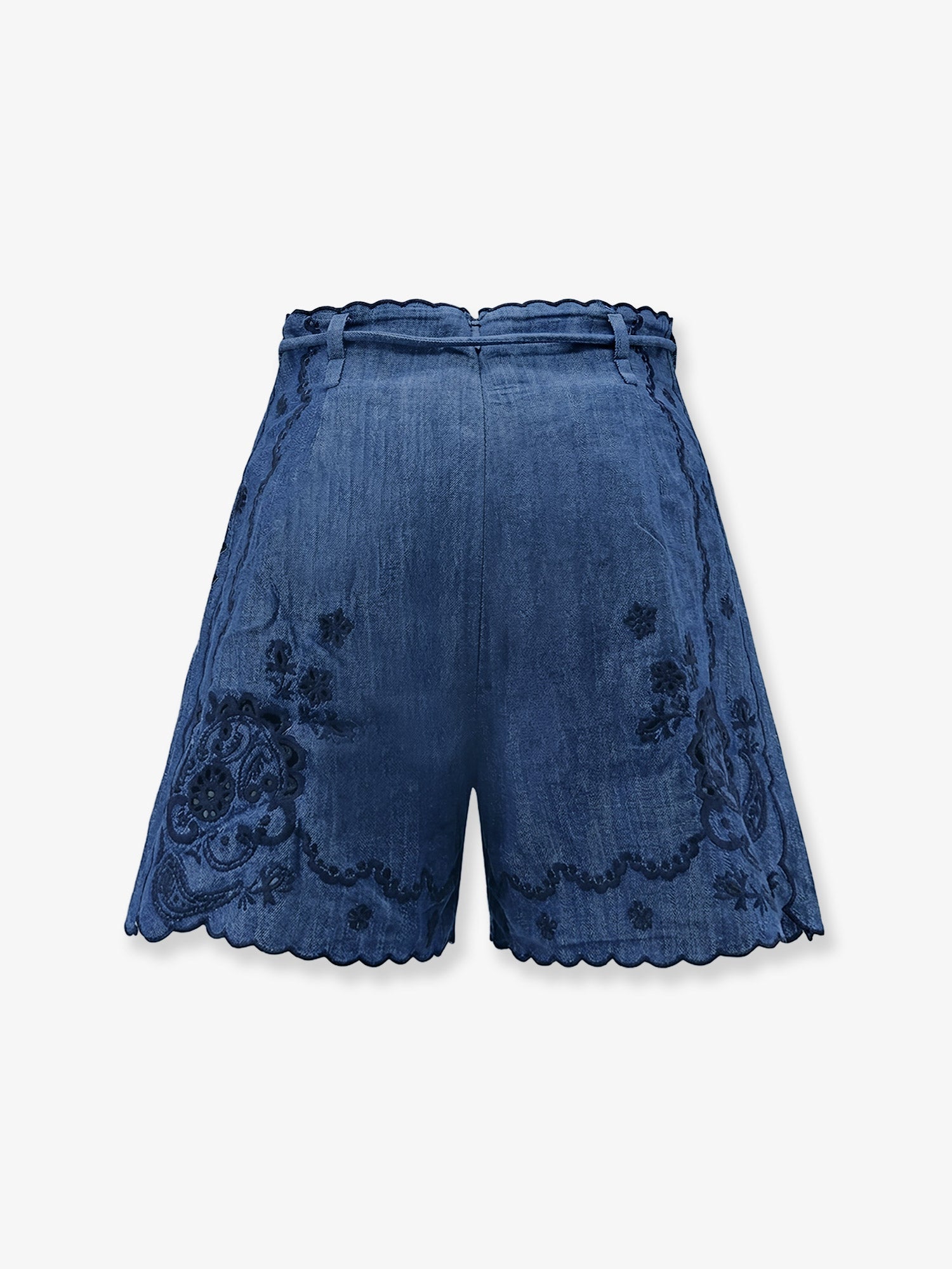 Zimmermann Women Aster Embroidered Denim Shorts ZIMMERMANN