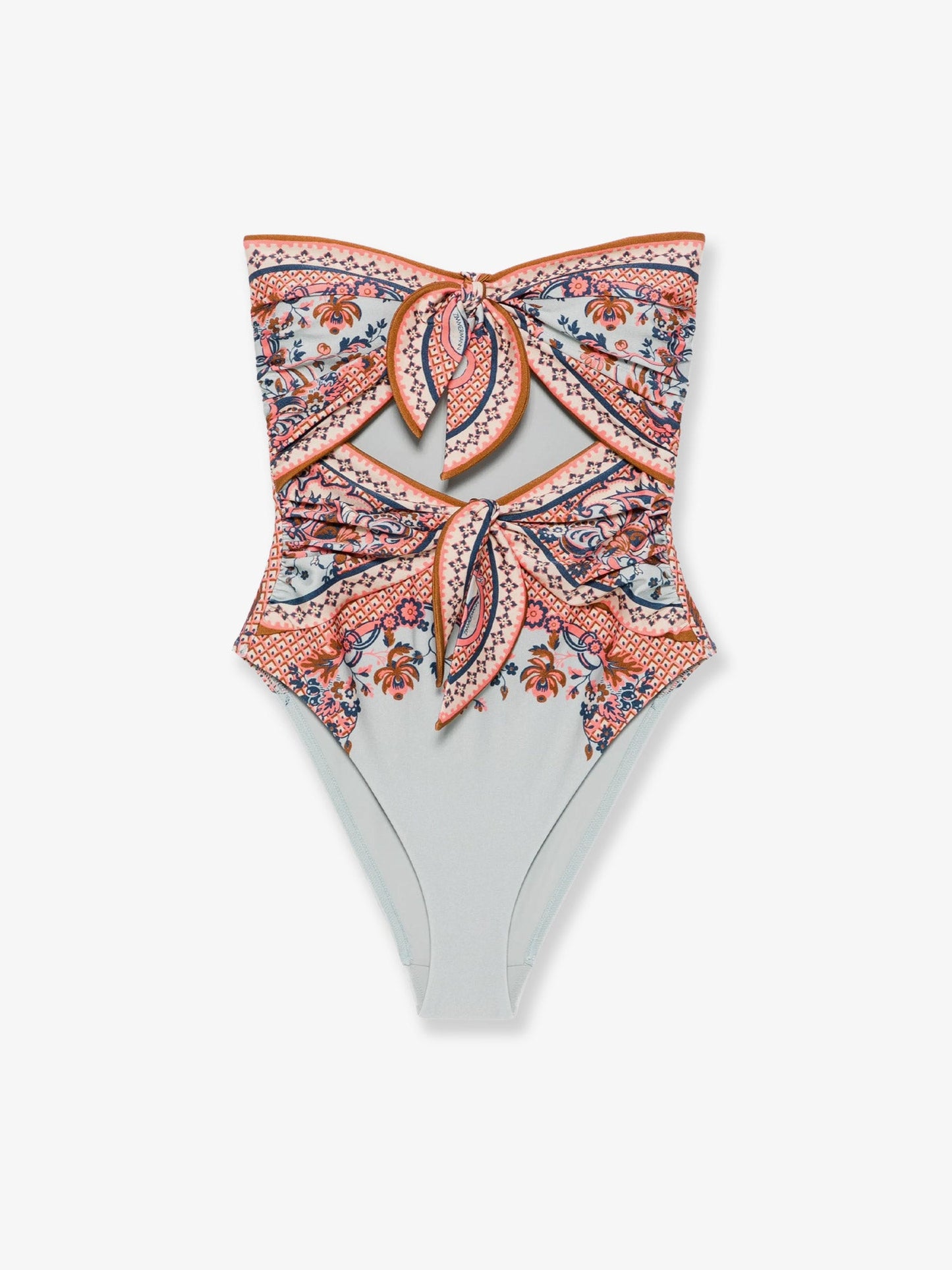 Zimmermann Women Aster One-Piece Shiny Nylon Swimsuit With Paisley Print ZIMMERMANN