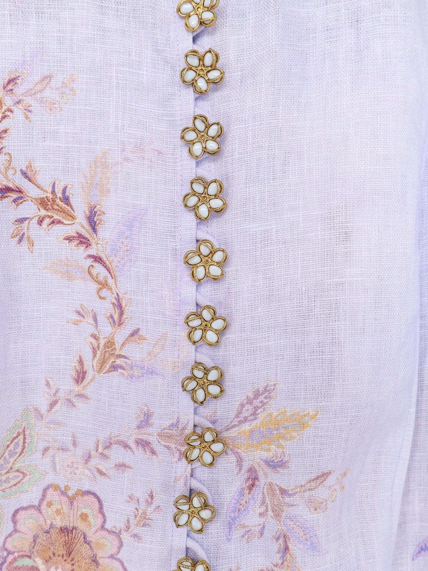 Zimmermann Women Luna Button Linen Dress ZIMMERMANN