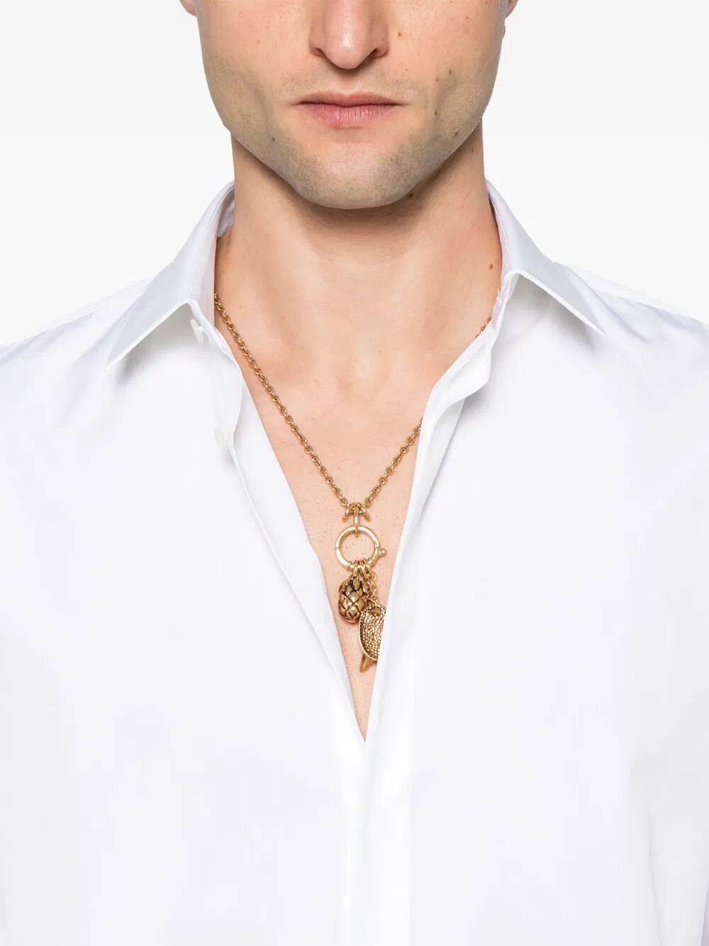 Saint Laurent Men Cotton Poplin Slim Fit Shirt SAINT LAURENT