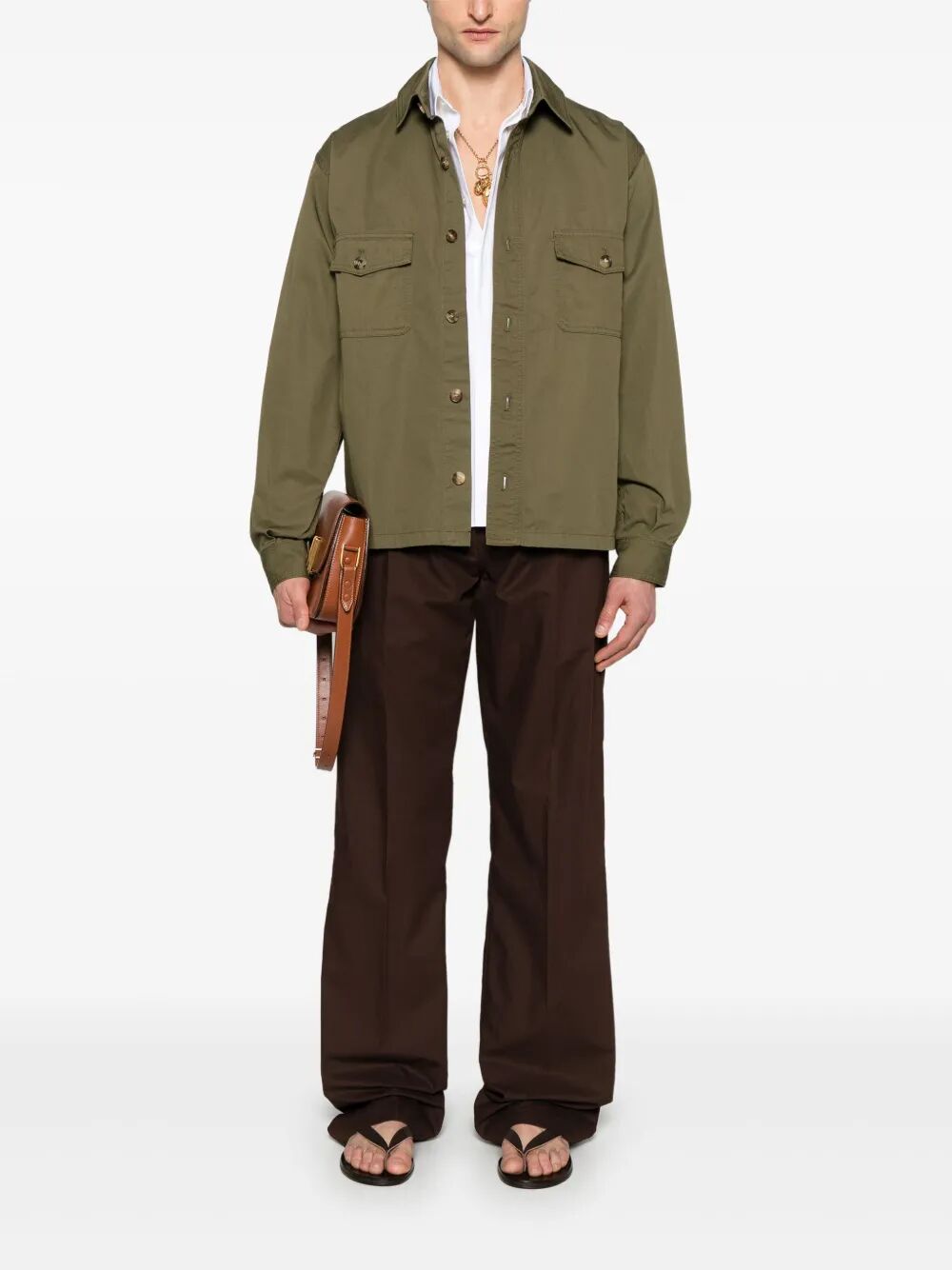 Saint Laurent Men Cotton Poplin Slim Fit Shirt SAINT LAURENT