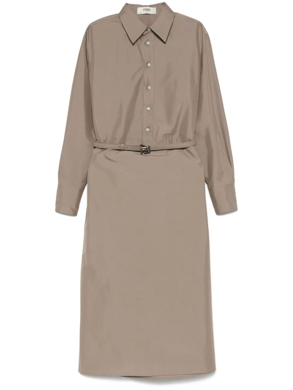 Fendi Women Poplin Belted Shirt Dress FENDI