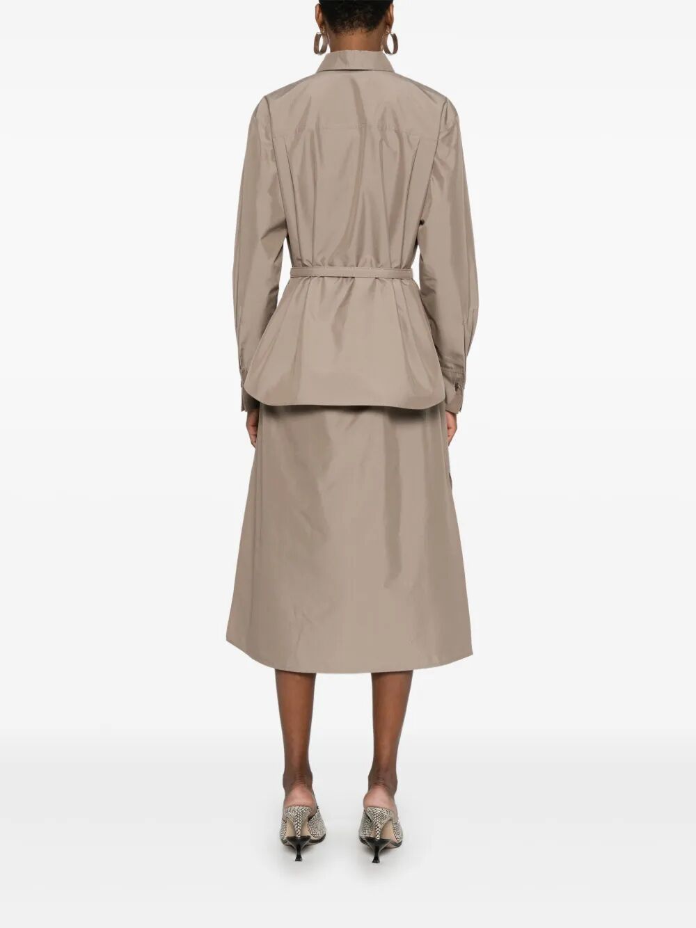 Fendi Women Poplin Belted Shirt Dress FENDI