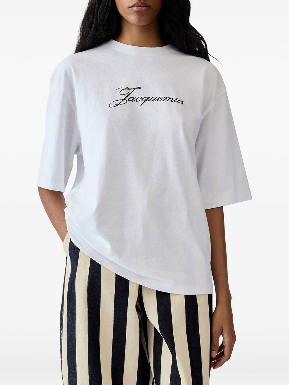 Jacquemus Women Le T-Shirt Jacquemus In Cotton Blend With Logo Print JACQUEMUS