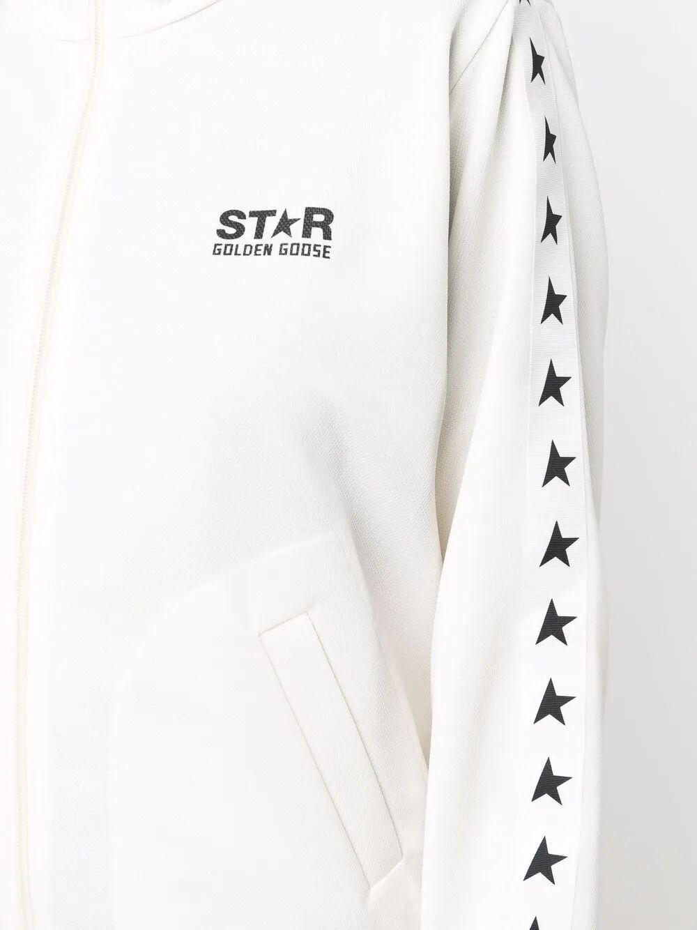 Golden Goose Women Zipped Sweatshirt With Grosgrain Strip And Stars GOLDEN GOOSE
