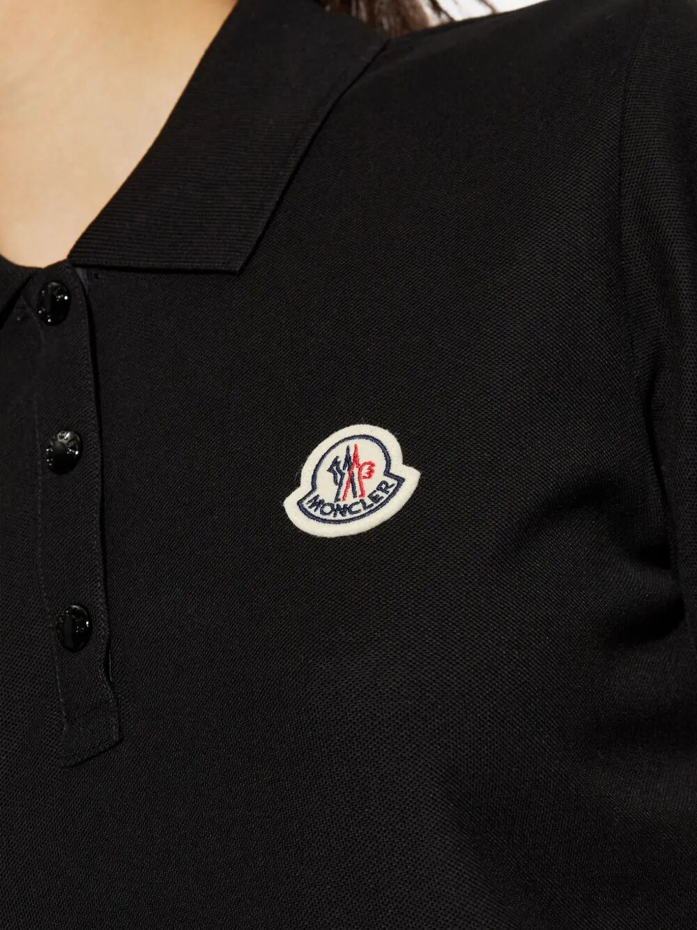 Moncler Women Logo Patch Cotton Piqué Polo Shirt MONCLER