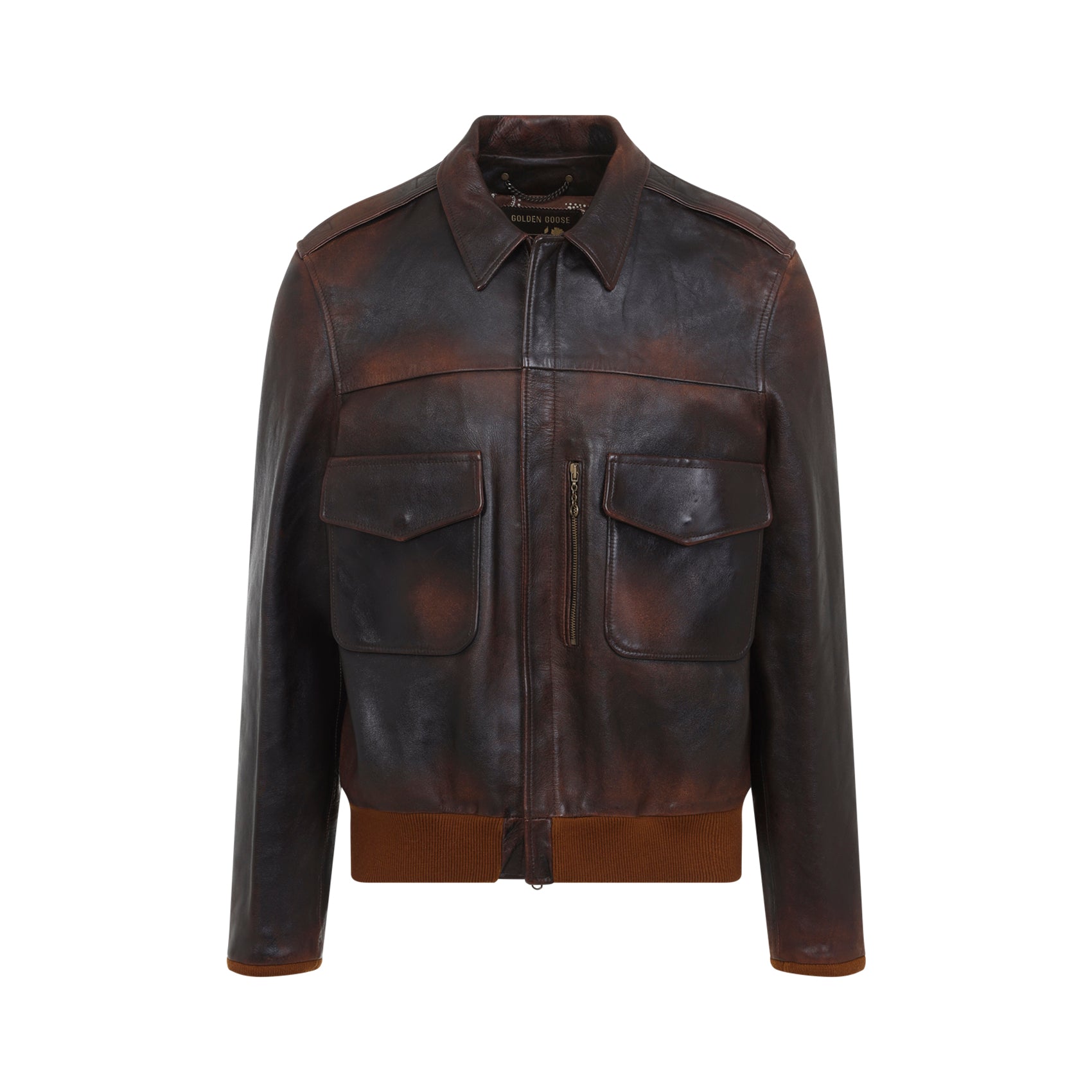 Golden Goose Leather Bomber Jacket Men GOLDEN GOOSE