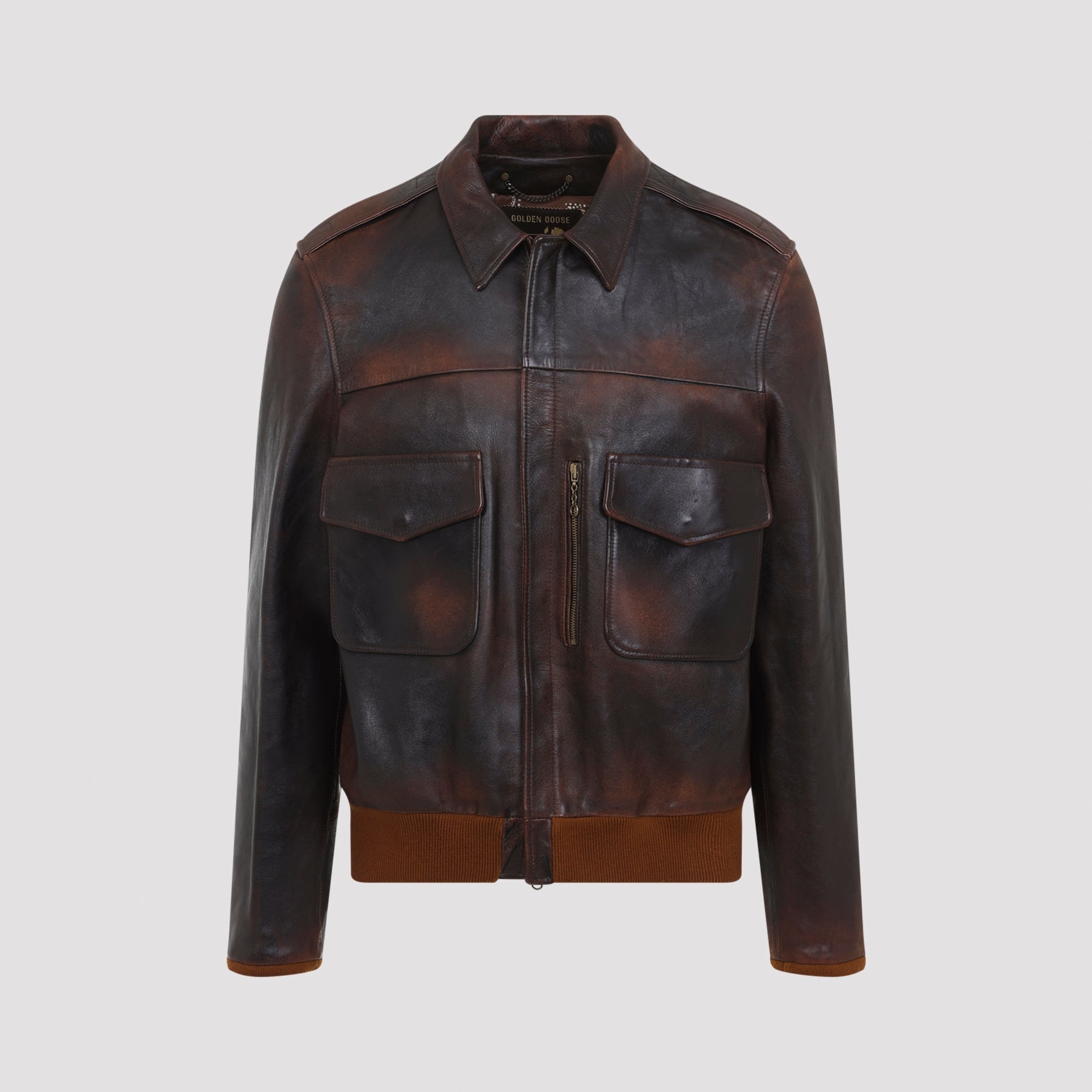 Golden Goose Leather Bomber Jacket Men GOLDEN GOOSE