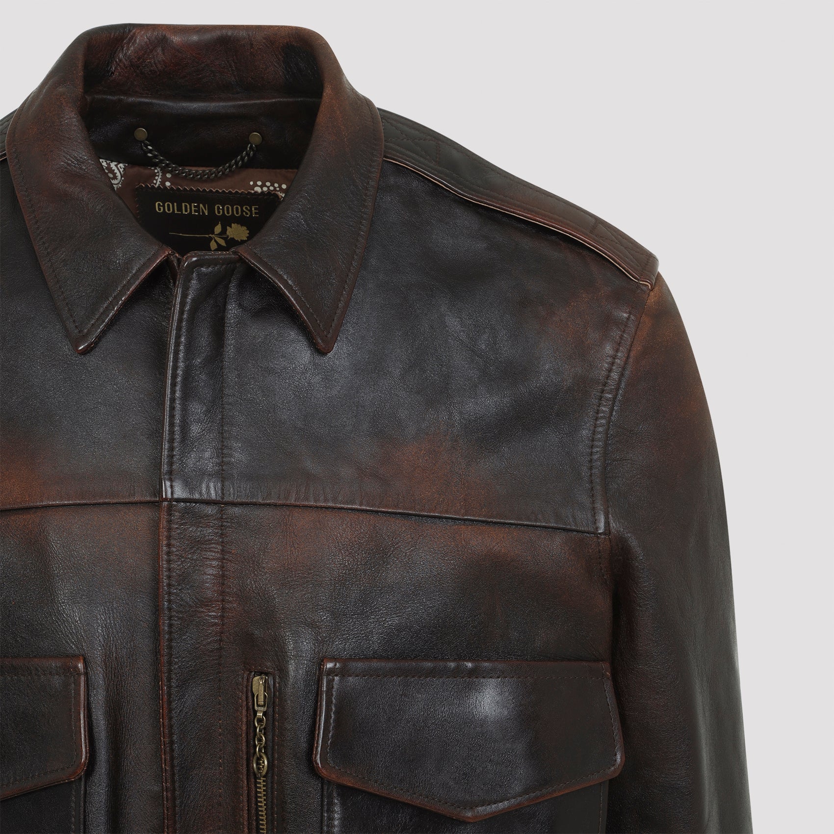 Golden Goose Leather Bomber Jacket Men GOLDEN GOOSE