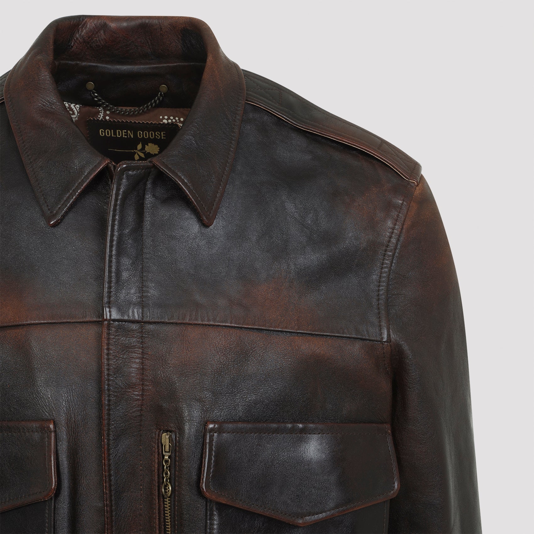Golden Goose Leather Bomber Jacket Men GOLDEN GOOSE