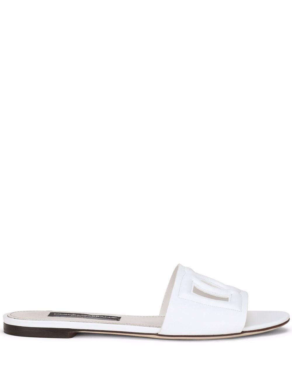 Dolce & Gabbana Women Dg Millennials Logo Leather Flat Slides DOLCE & GABBANA