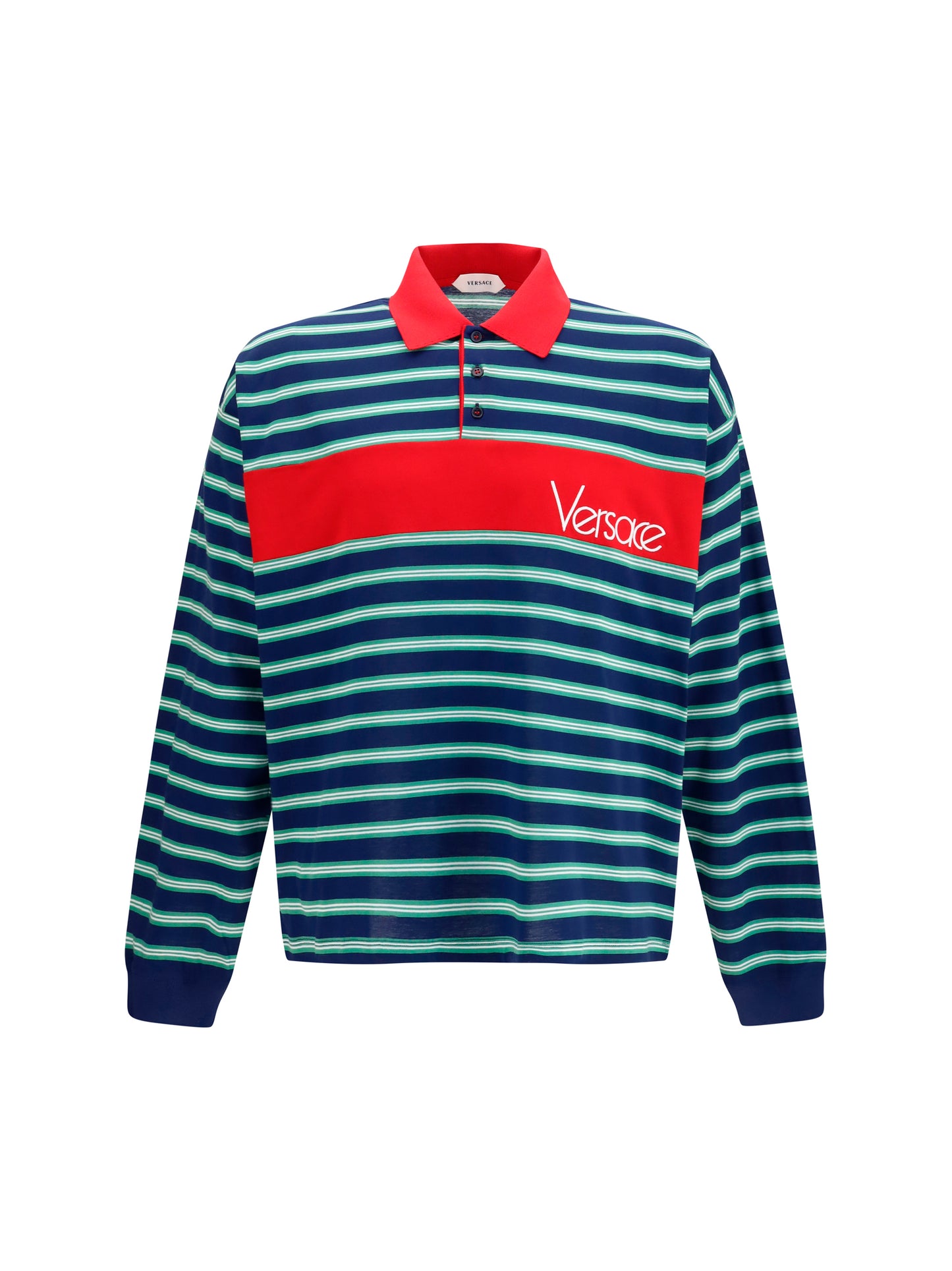 Versace Men Striped Cotton Polo VERSACE