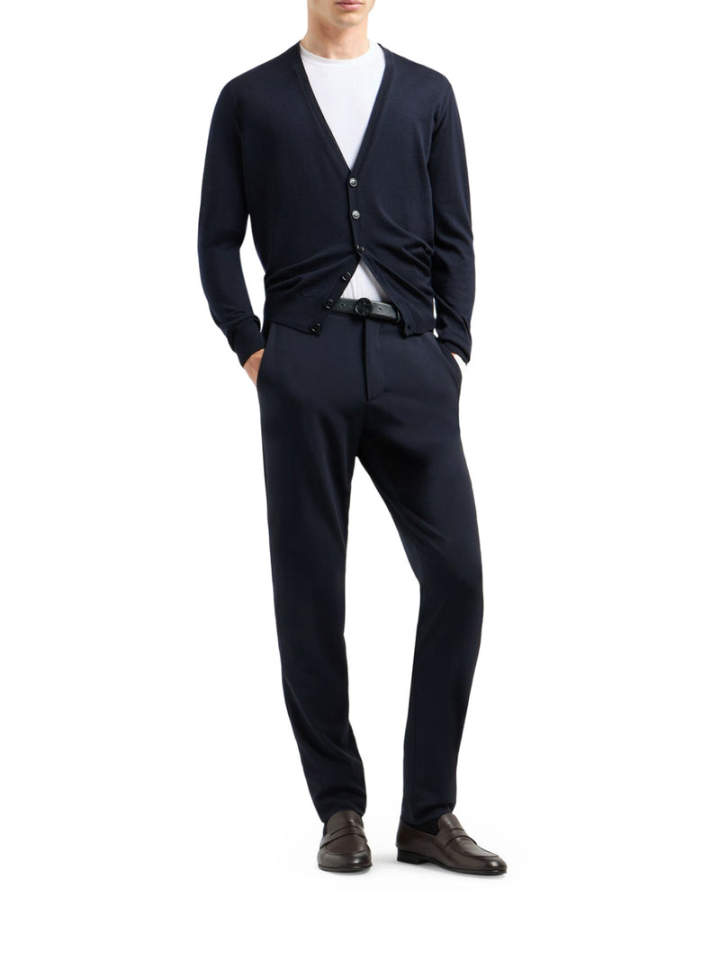 Giorgio Armani Men Crewneck Short Sleeved Sweater In Stretch Viscose Jersey GIORGIO ARMANI