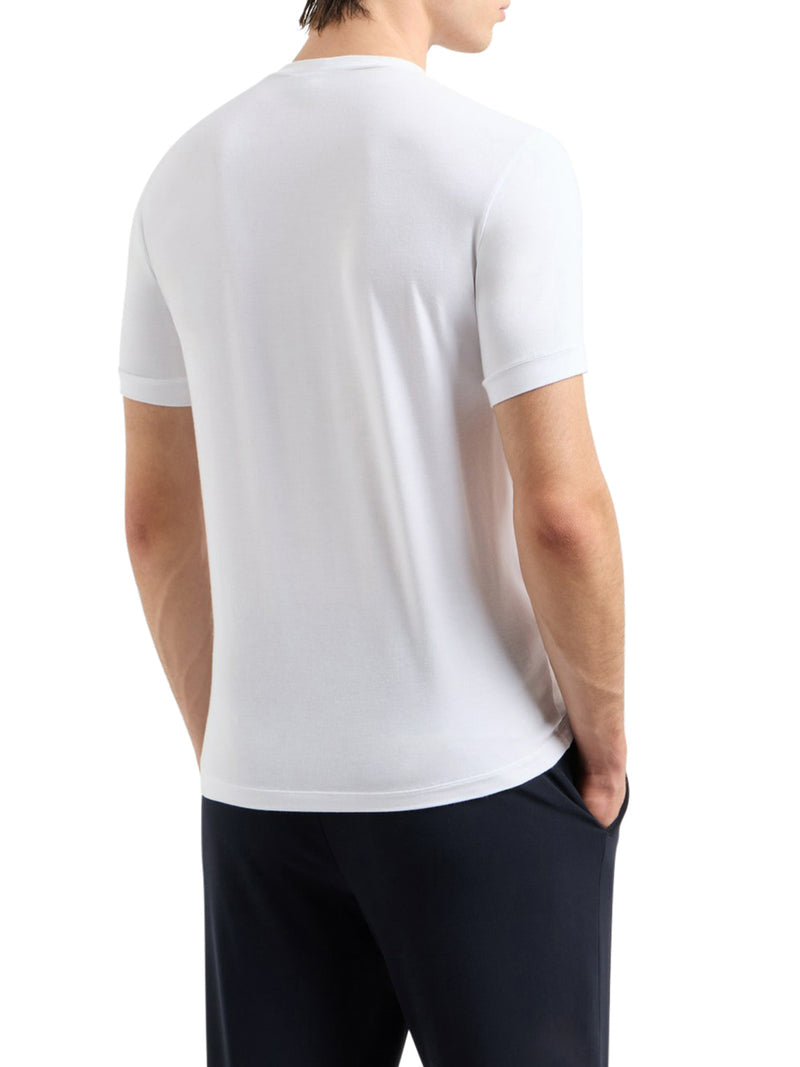 Giorgio Armani Men Crewneck Short Sleeved Sweater In Stretch Viscose Jersey GIORGIO ARMANI