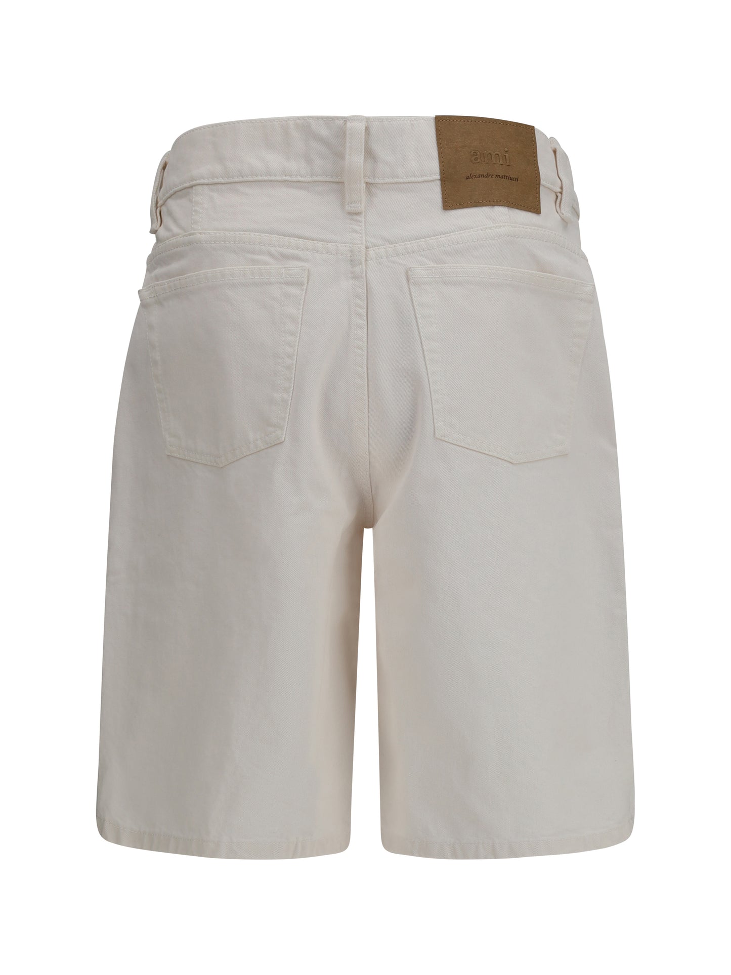 Ami Paris Men Wide Twill Cotton Shorts AMI PARIS