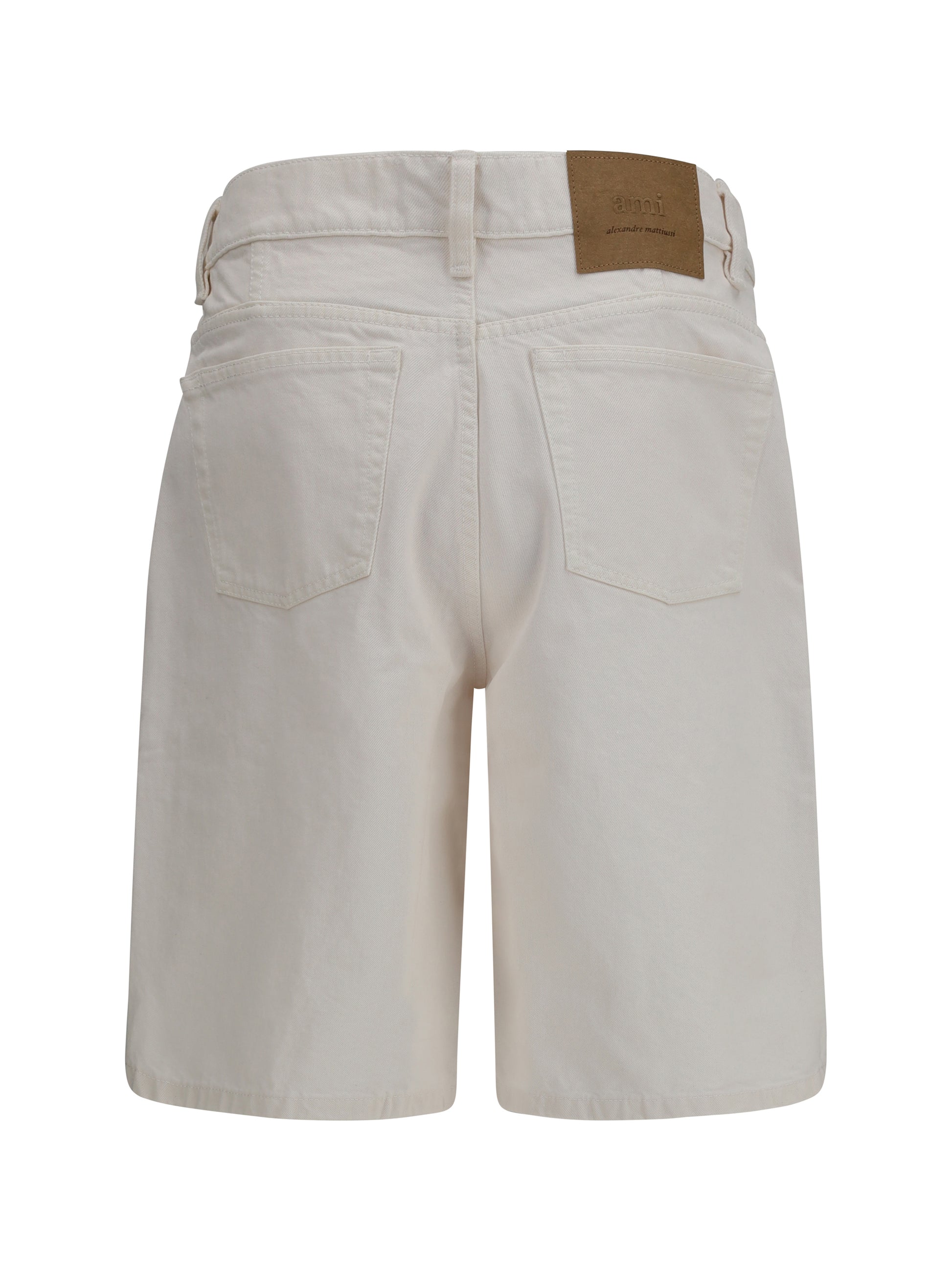 Ami Paris Men Wide Twill Cotton Shorts AMI PARIS