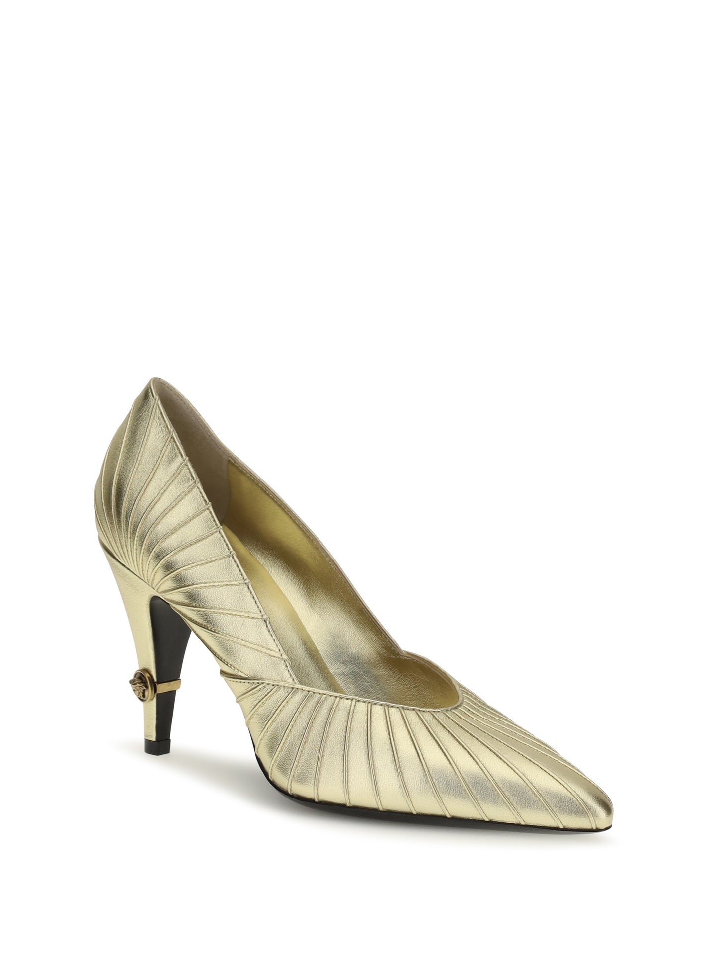 Versace Women Metallic Leather Pumps