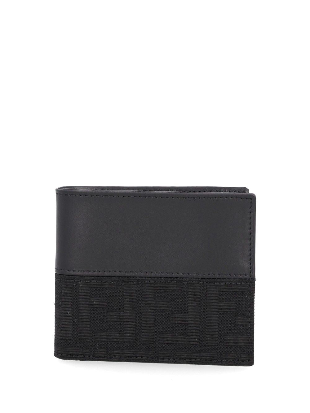 Fendi Men Leather Bi-Fold Wallet With Ff Motif FENDI