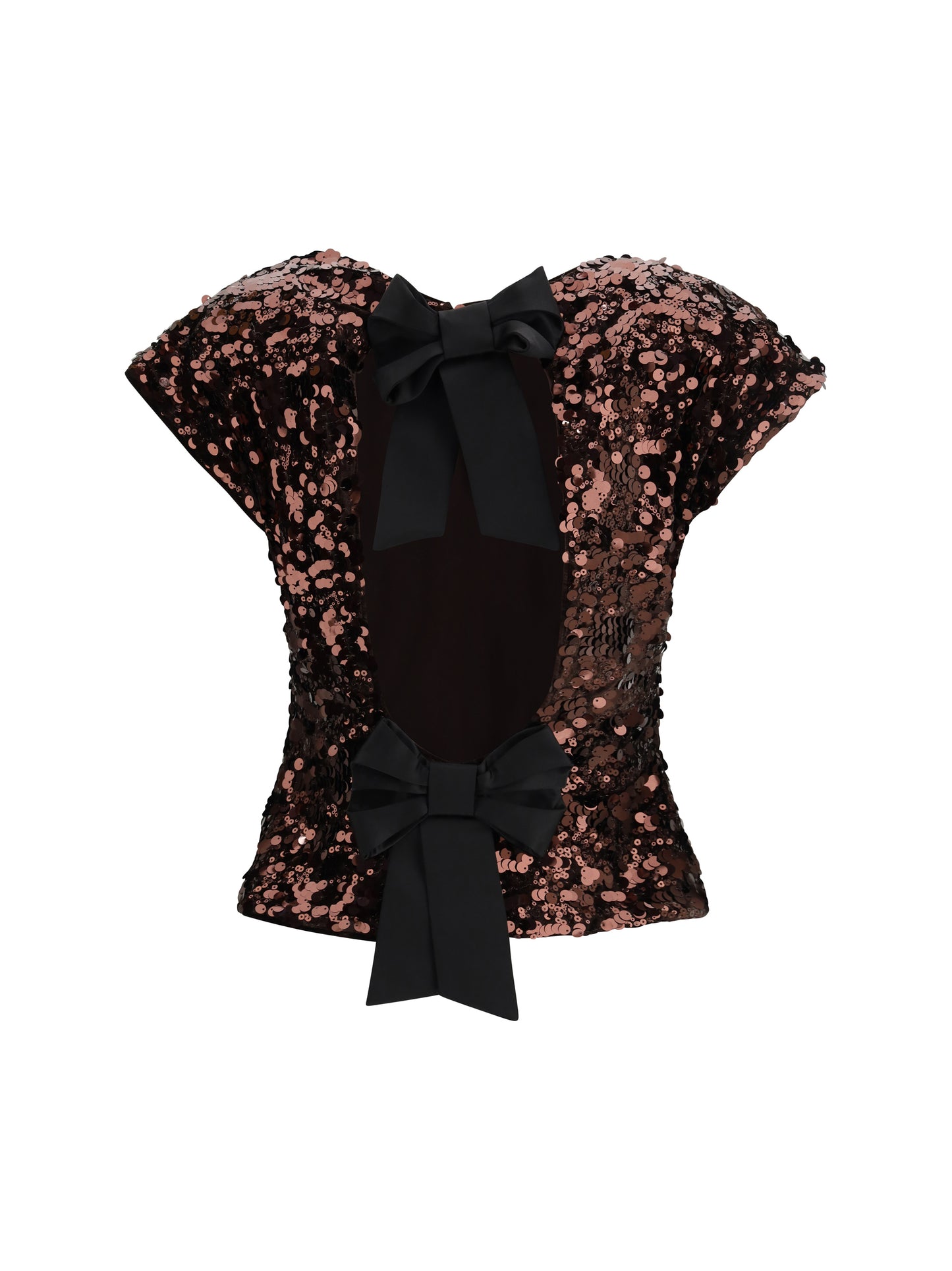 Ganni Women Sequin Top With Bow Back GANNI