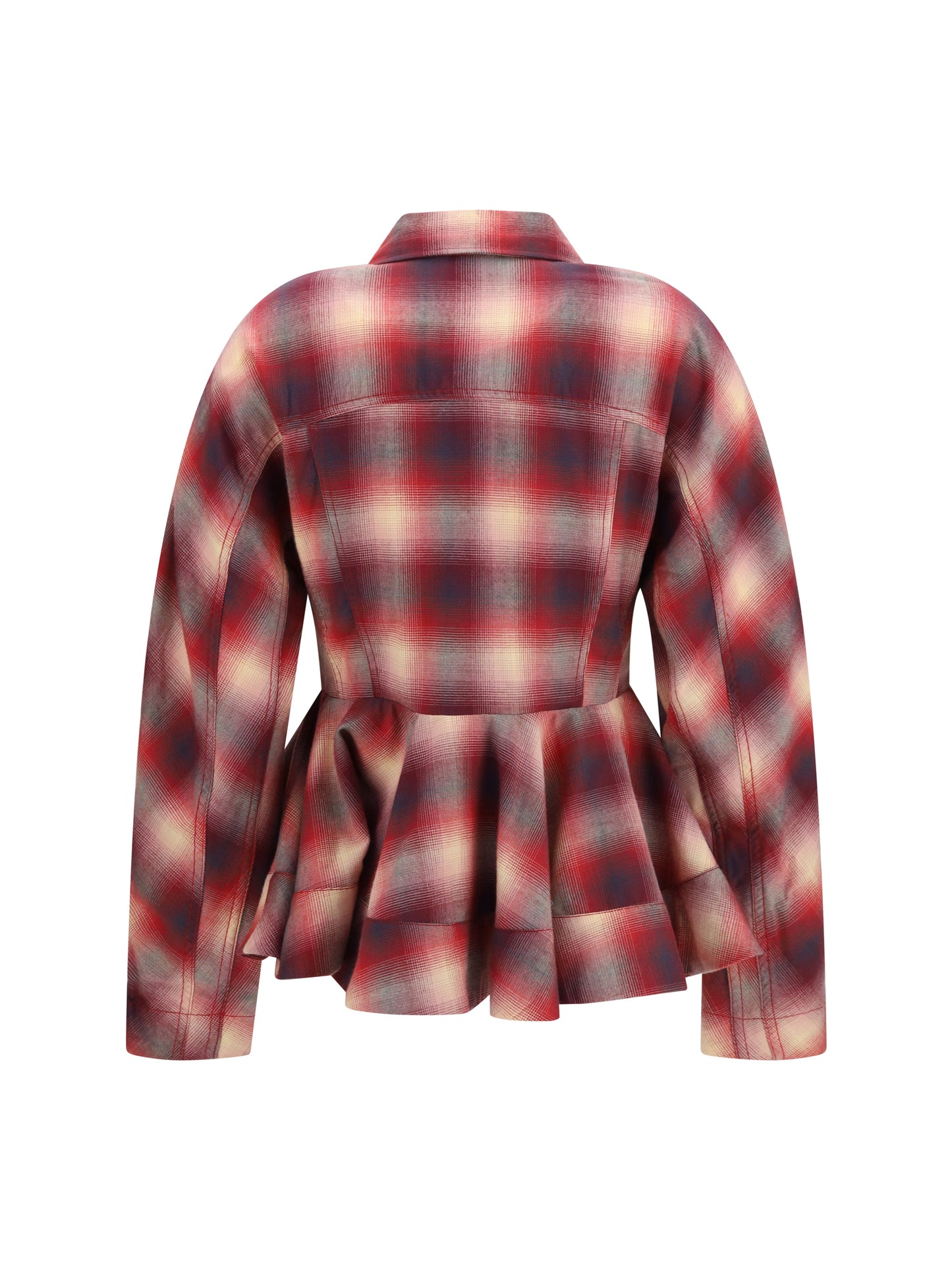 Ganni Women Peplum Flannel Shirt GANNI
